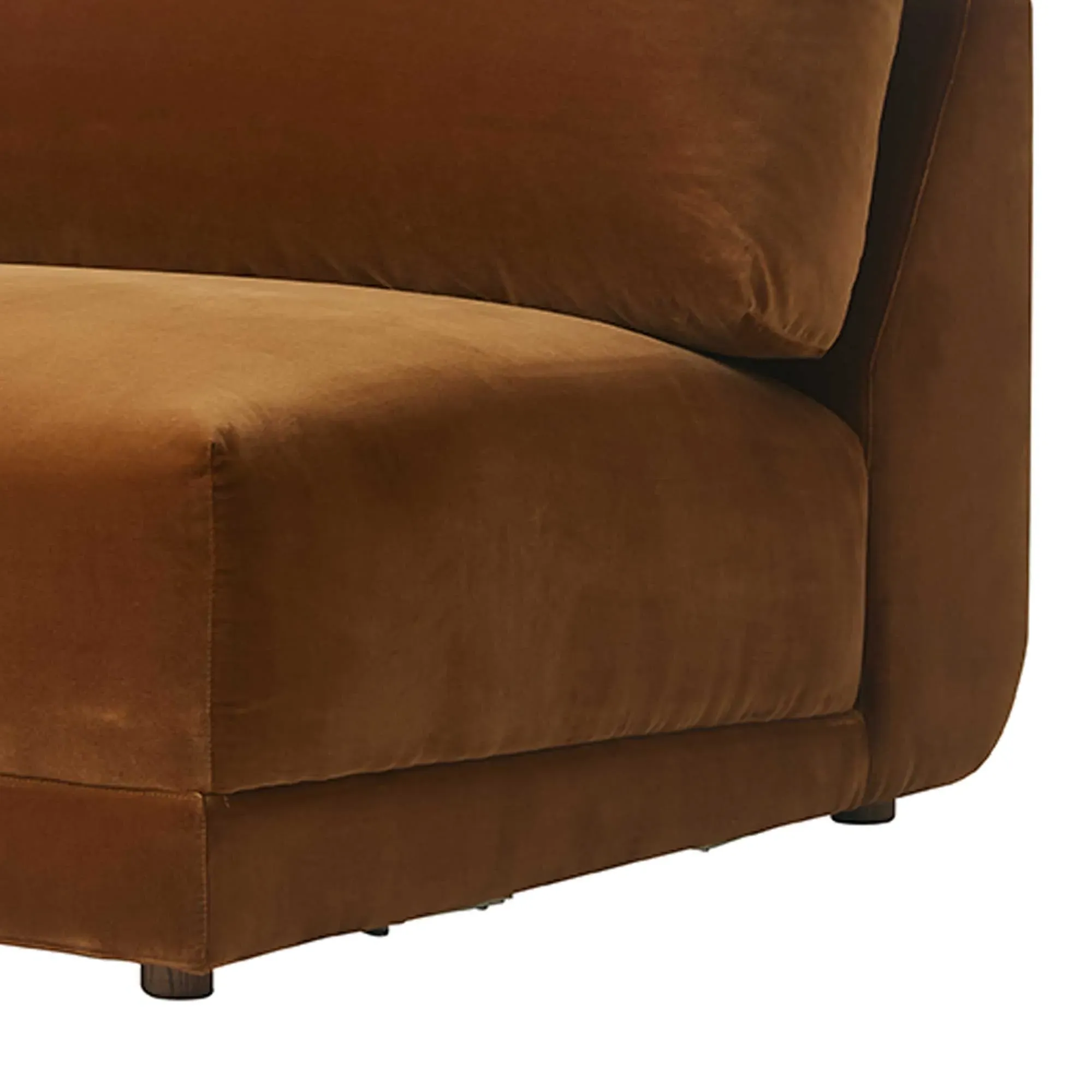 Romulas 1-Seater Modular Sofa - Brown, Velvet