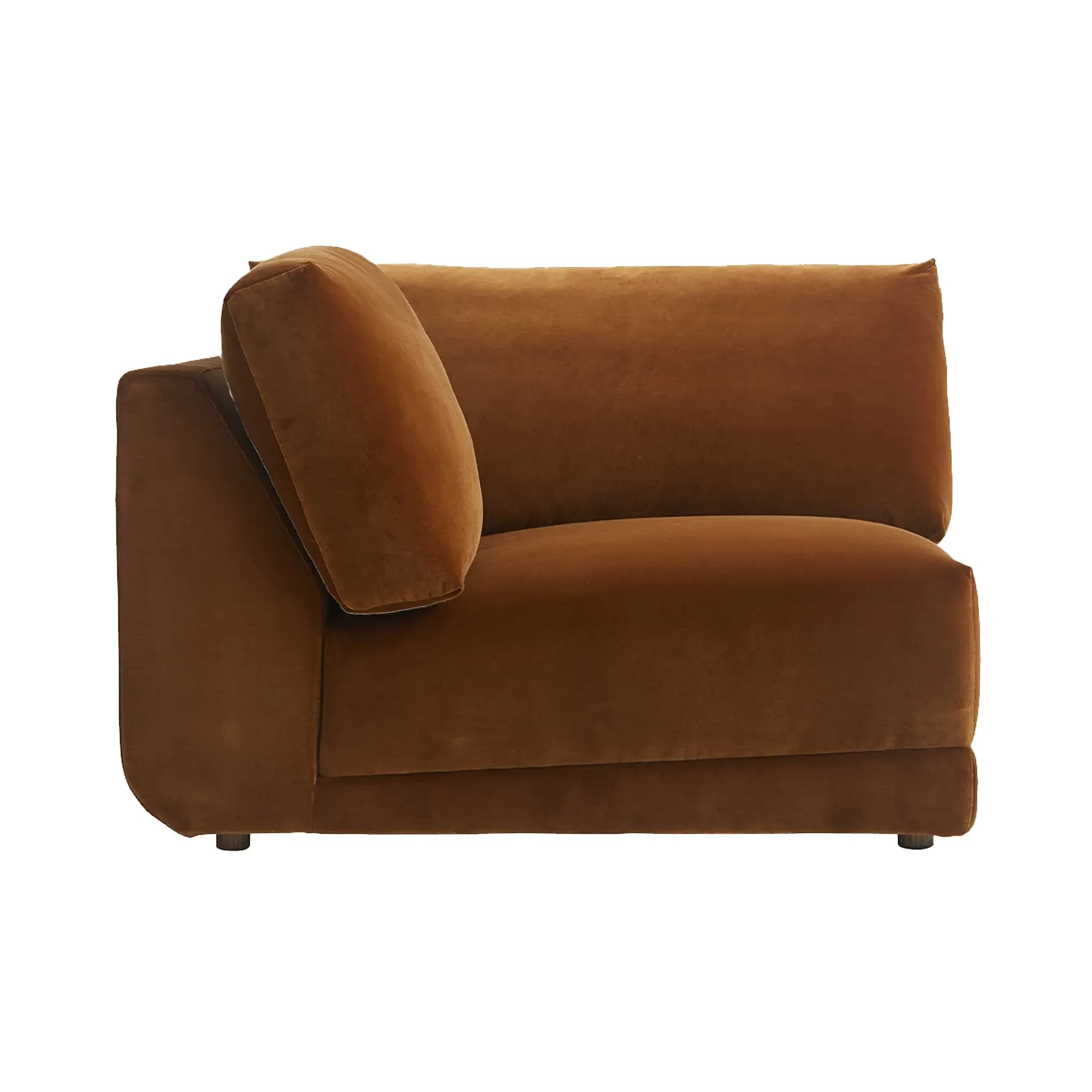 Romulas Corner Modular Sofa - Brown, Velvet