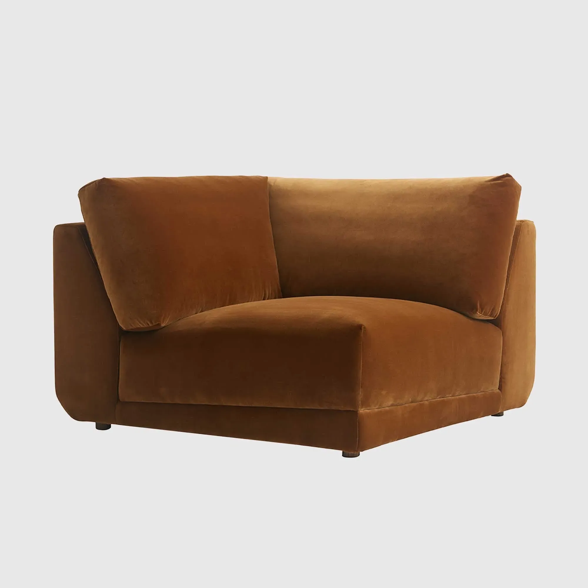 Romulas Corner Modular Sofa - Brown, Velvet