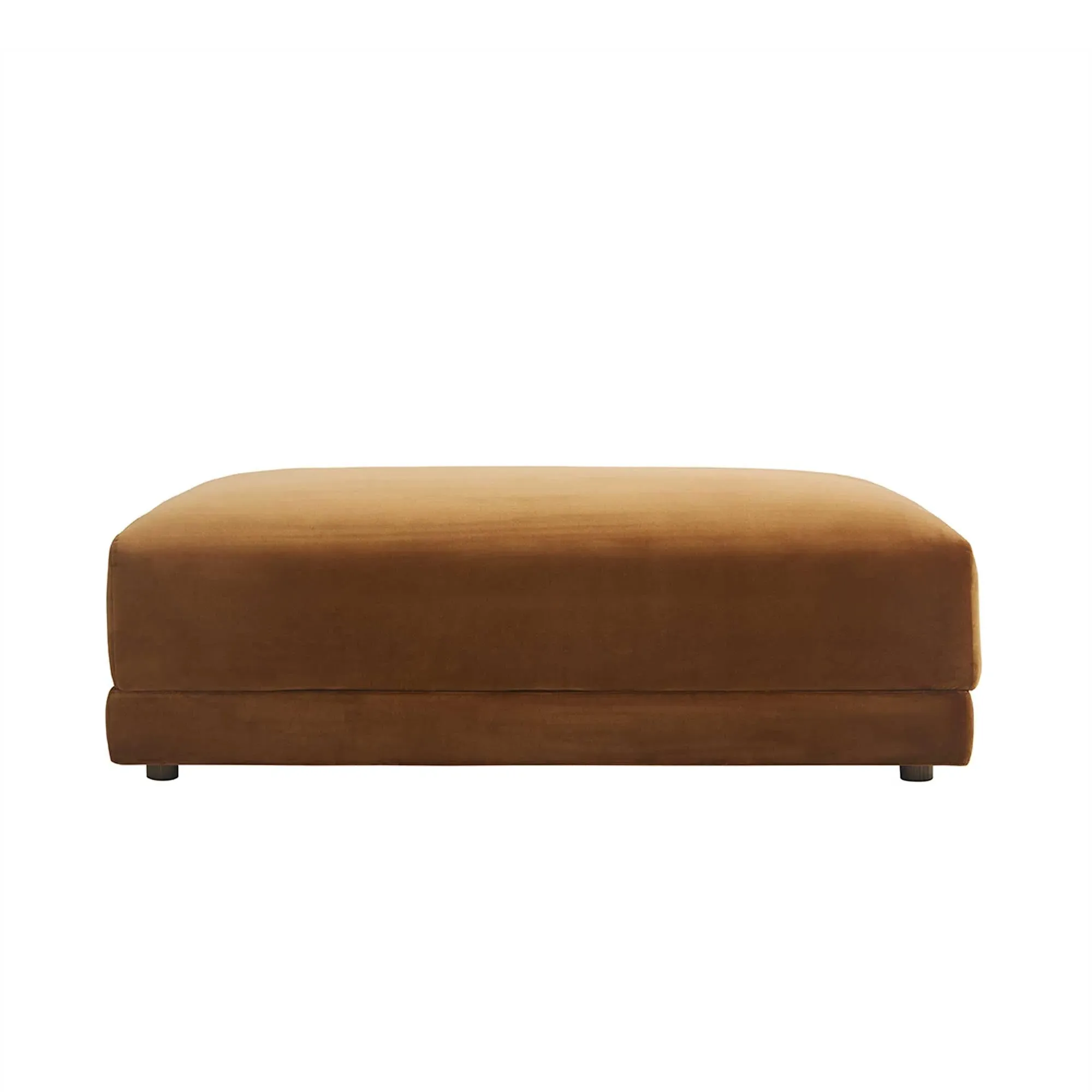 Romulas Footstool - Brown, Velvet alternate view
