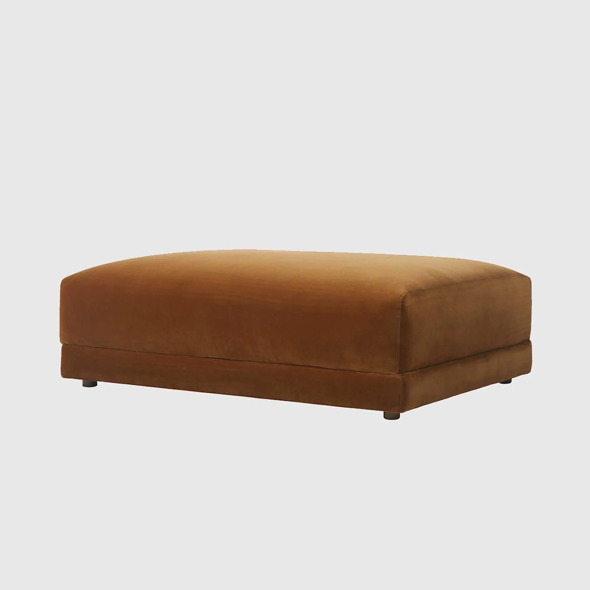 Romulas Footstool - Brown, Velvet product