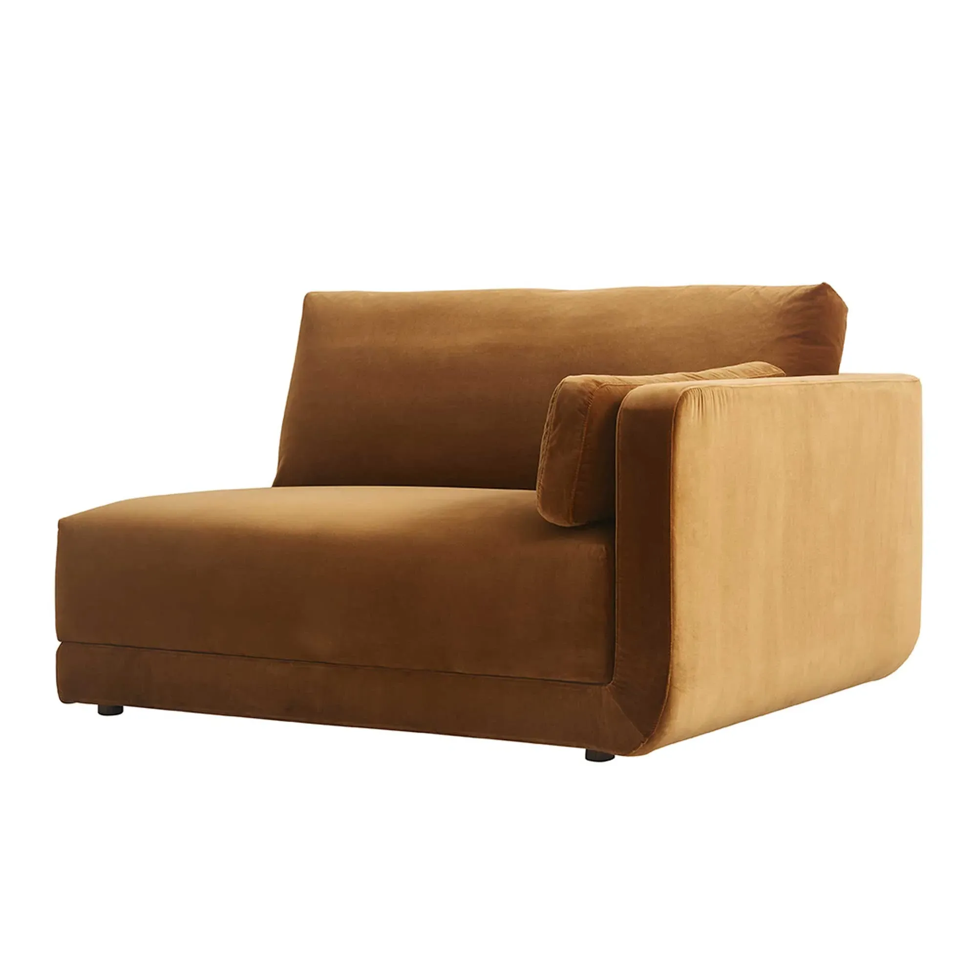 Romulas LHF Sectional Modular Sofa - Brown, Velvet alternate view