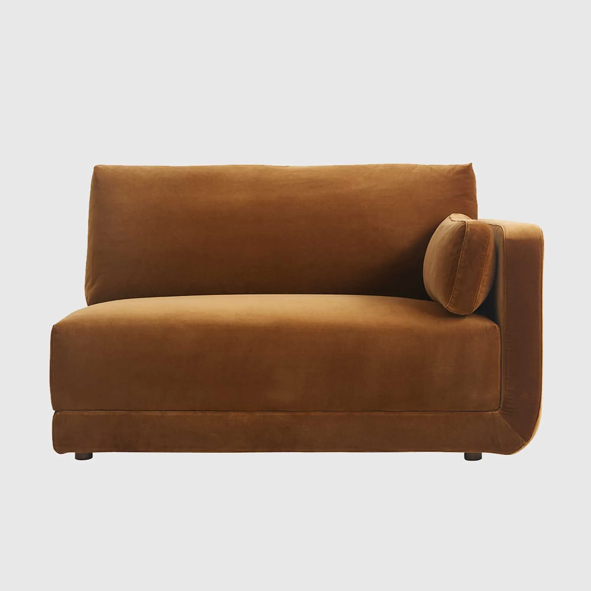 Romulas LHF Sectional Modular Sofa - Brown, Velvet product