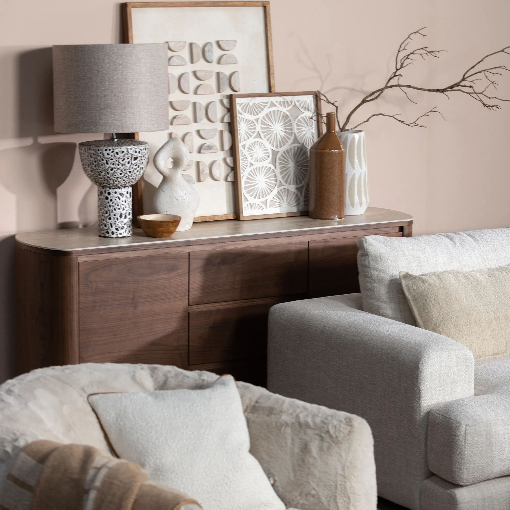 Rosalie Swivel Armchair - Neutral