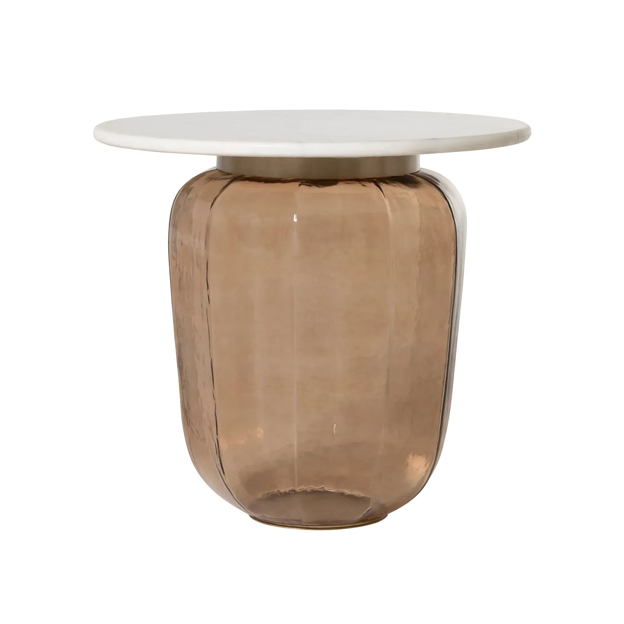 Rossi Large Round Coffee Table - White, Glass