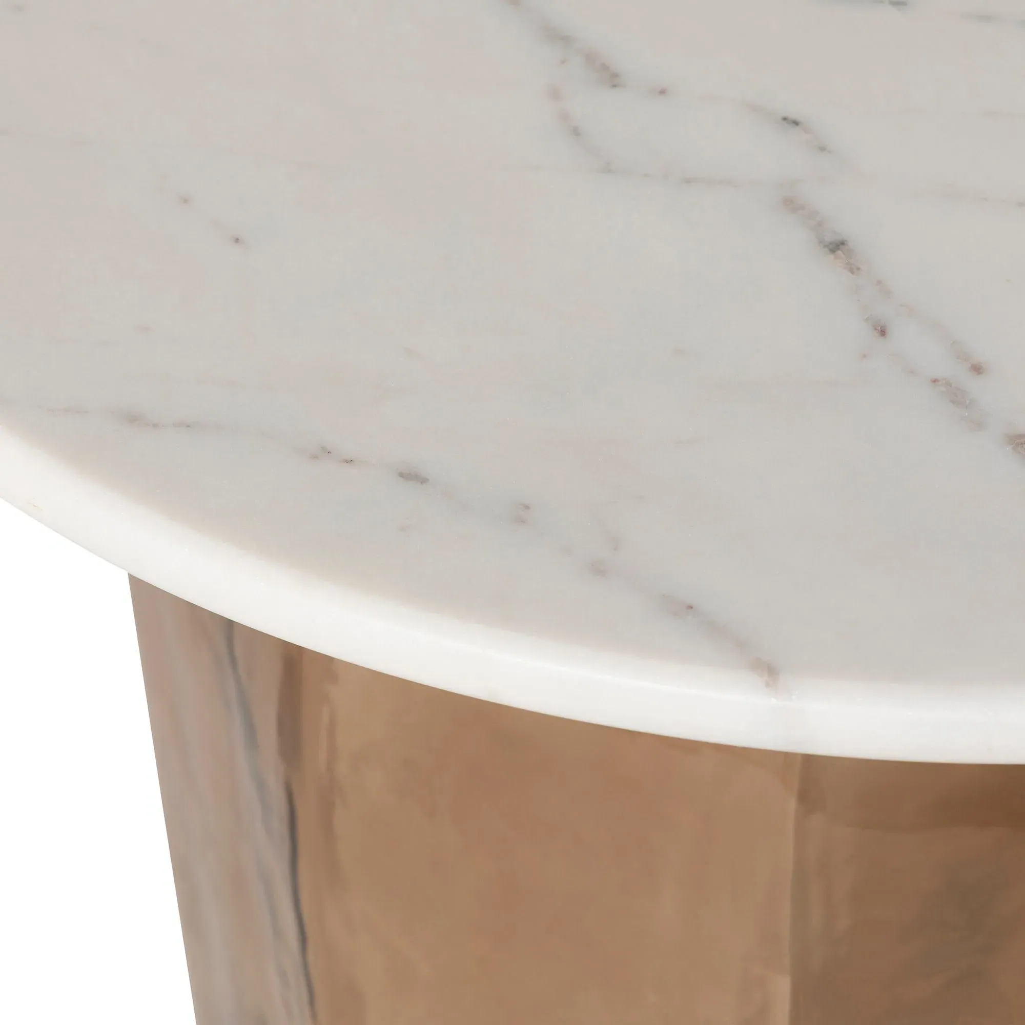 Rossi Large Round Coffee Table - White, Glass