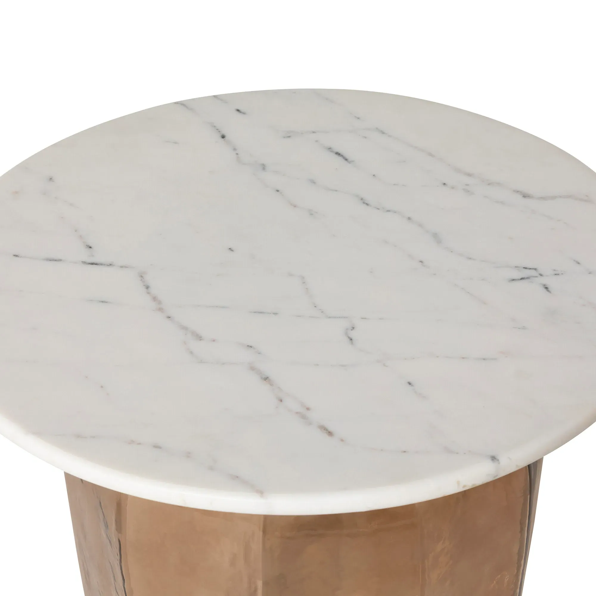 Rossi Large Round Coffee Table - White, Glass