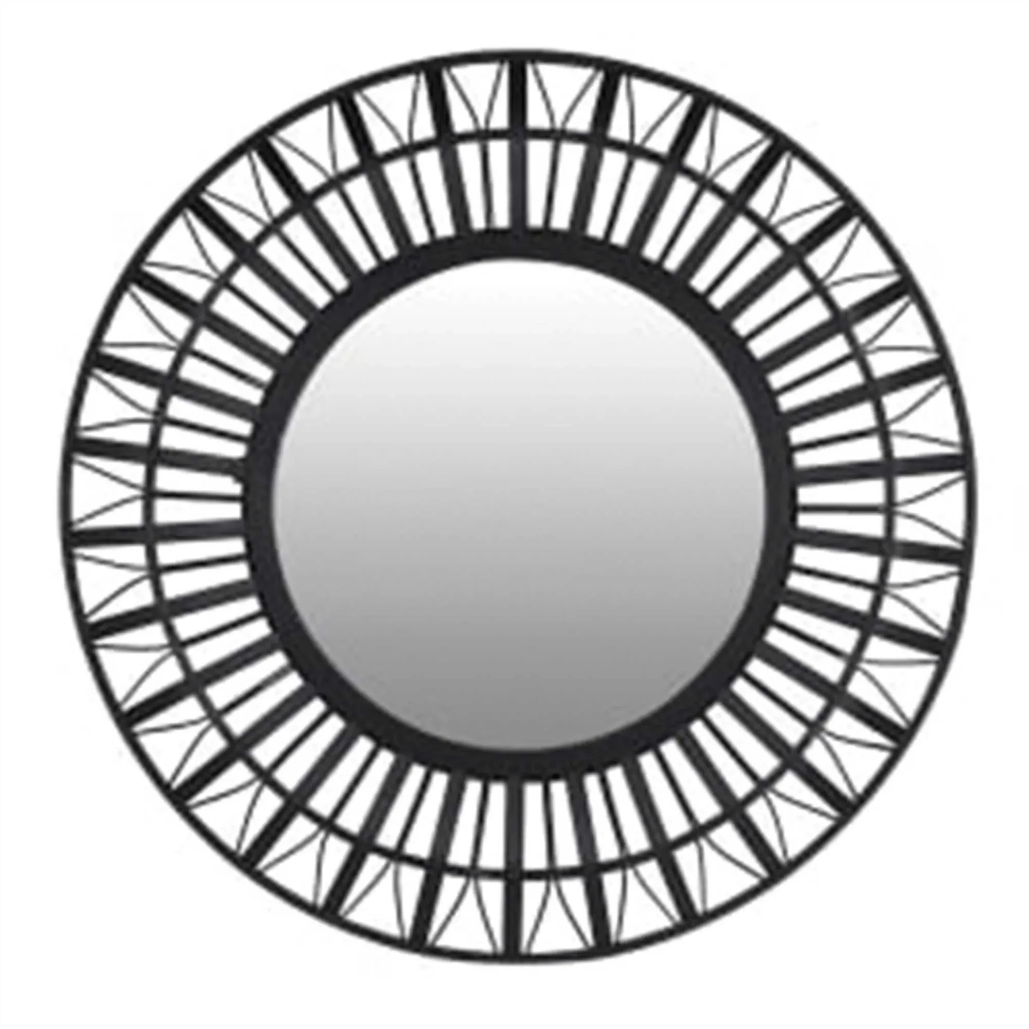 Round Bamboo Mirror - Black image