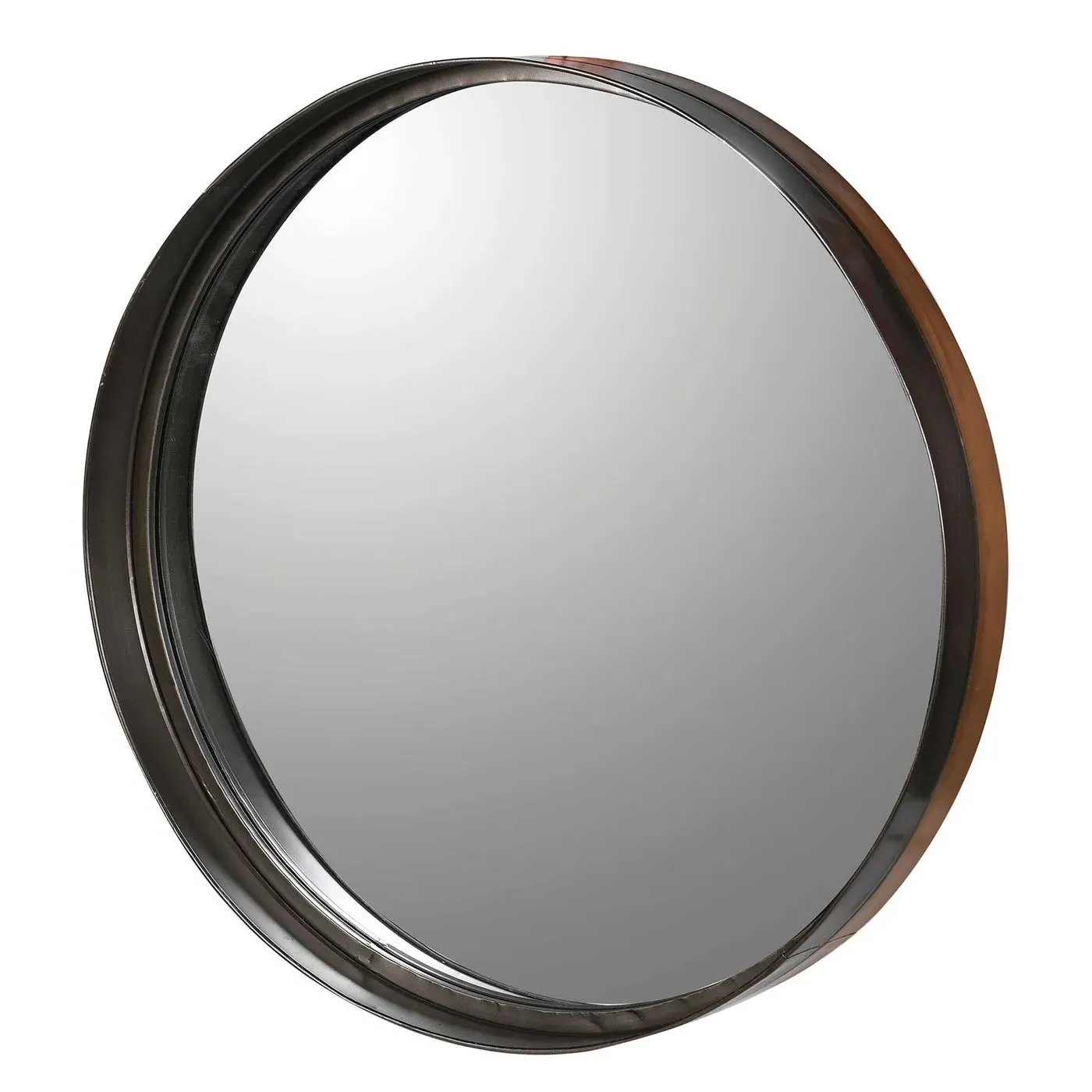 Round Deep Metal Frame Mirror