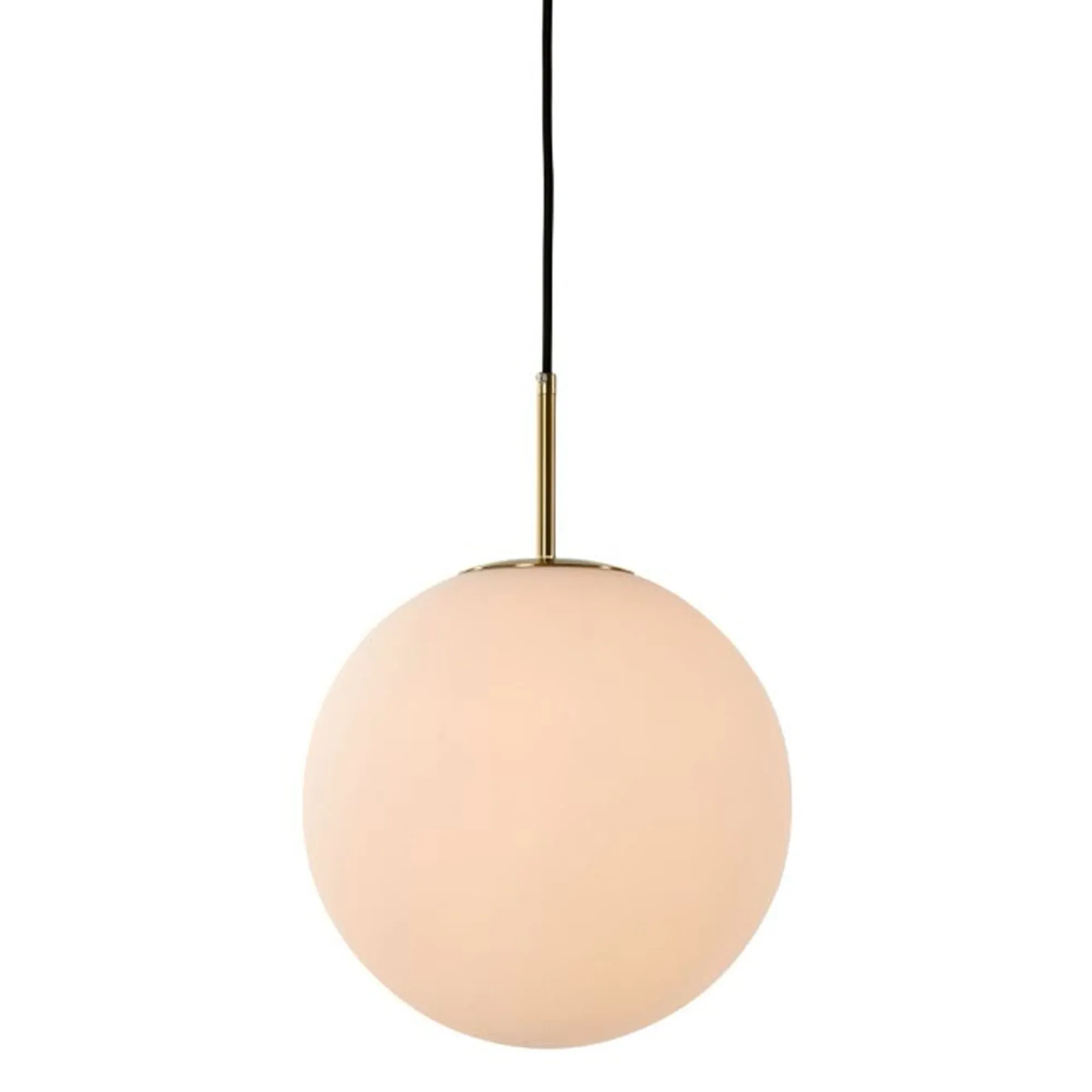Round Glass Pendant Light - White