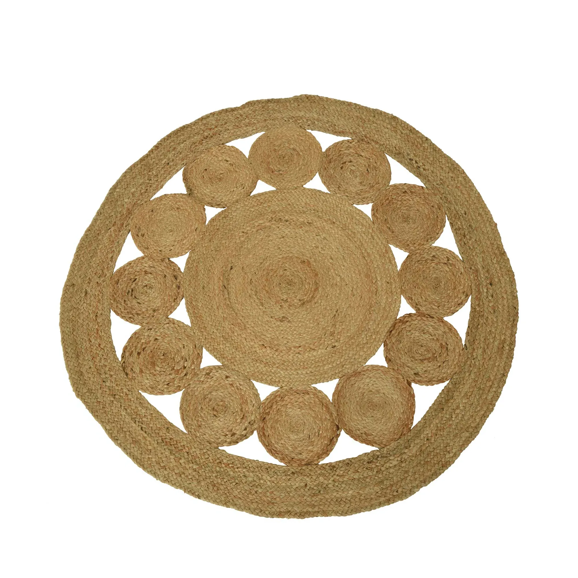 Round Jute Rug - Brown image