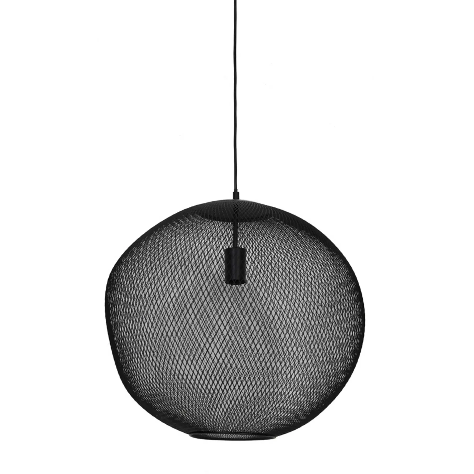 Round Mesh Pendant Light - Black, Metal