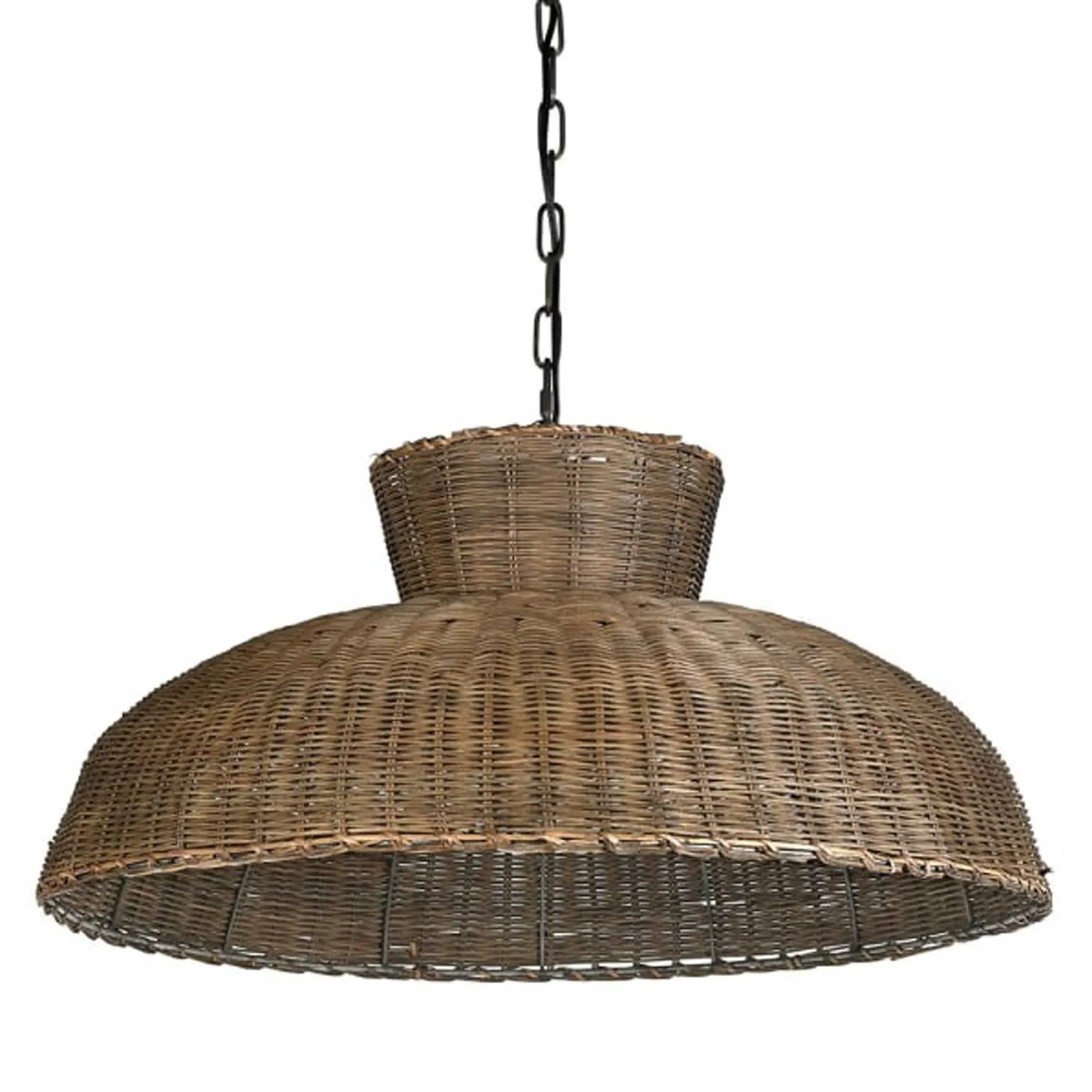 Round Rattan Pendant Light - Neutral