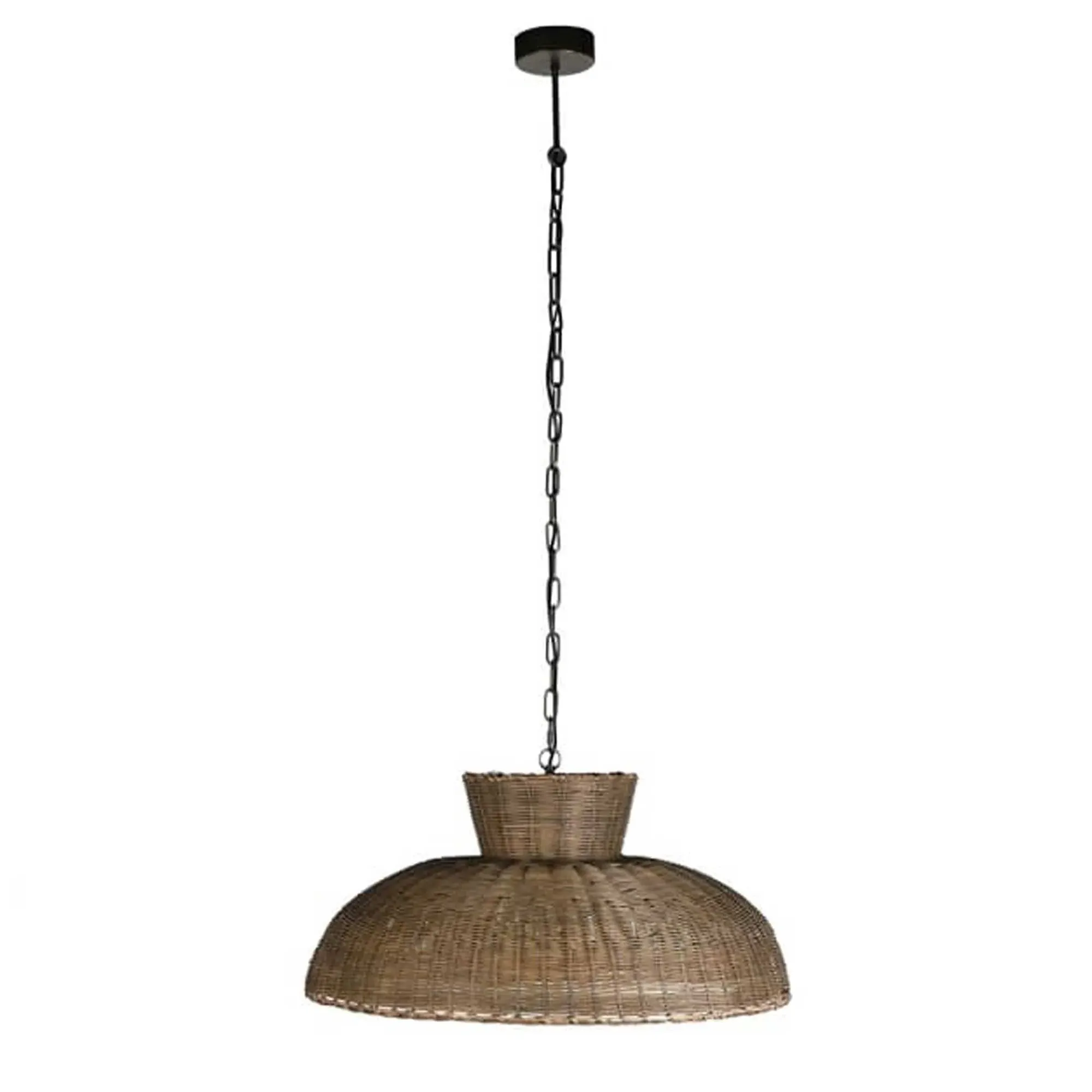 Round Rattan Pendant Light - Neutral