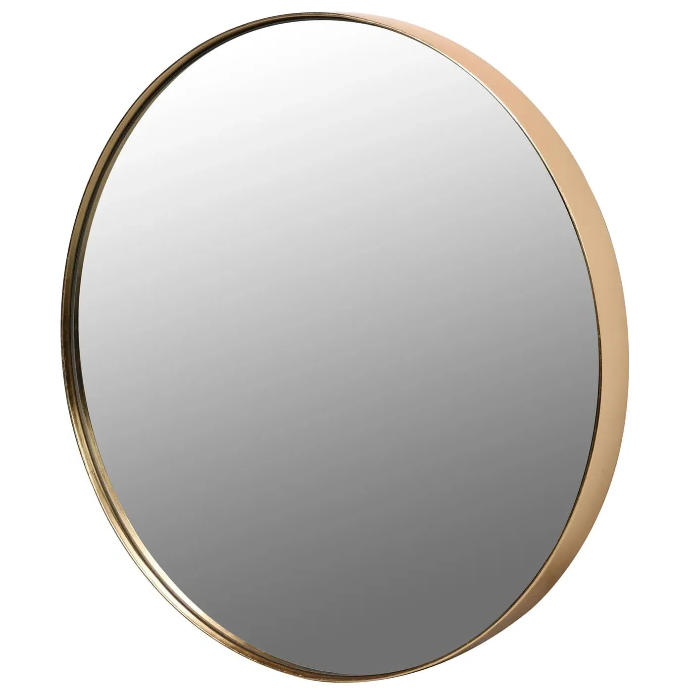 Round Rim Mirror - Gold, Metal image