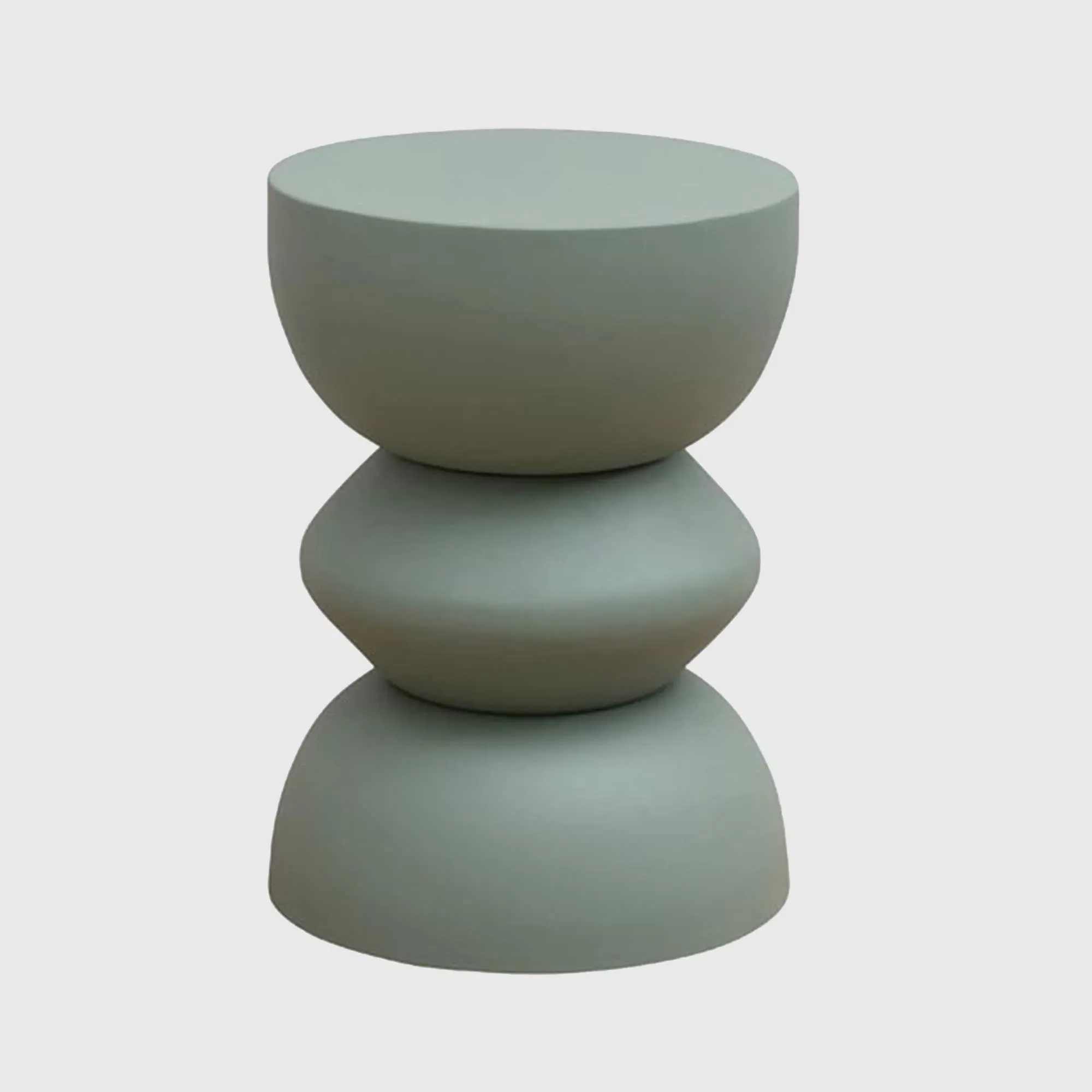 Round Sculpted Side Table - Blue, Metal image