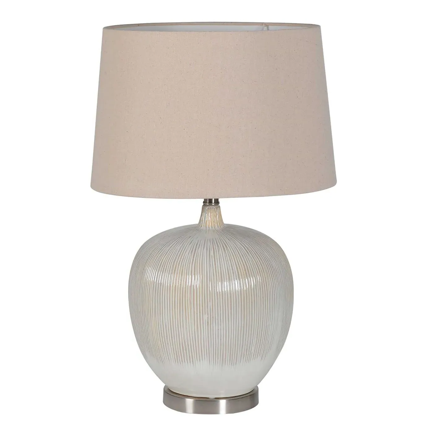Round Table Lamp - Cream, Ceramic