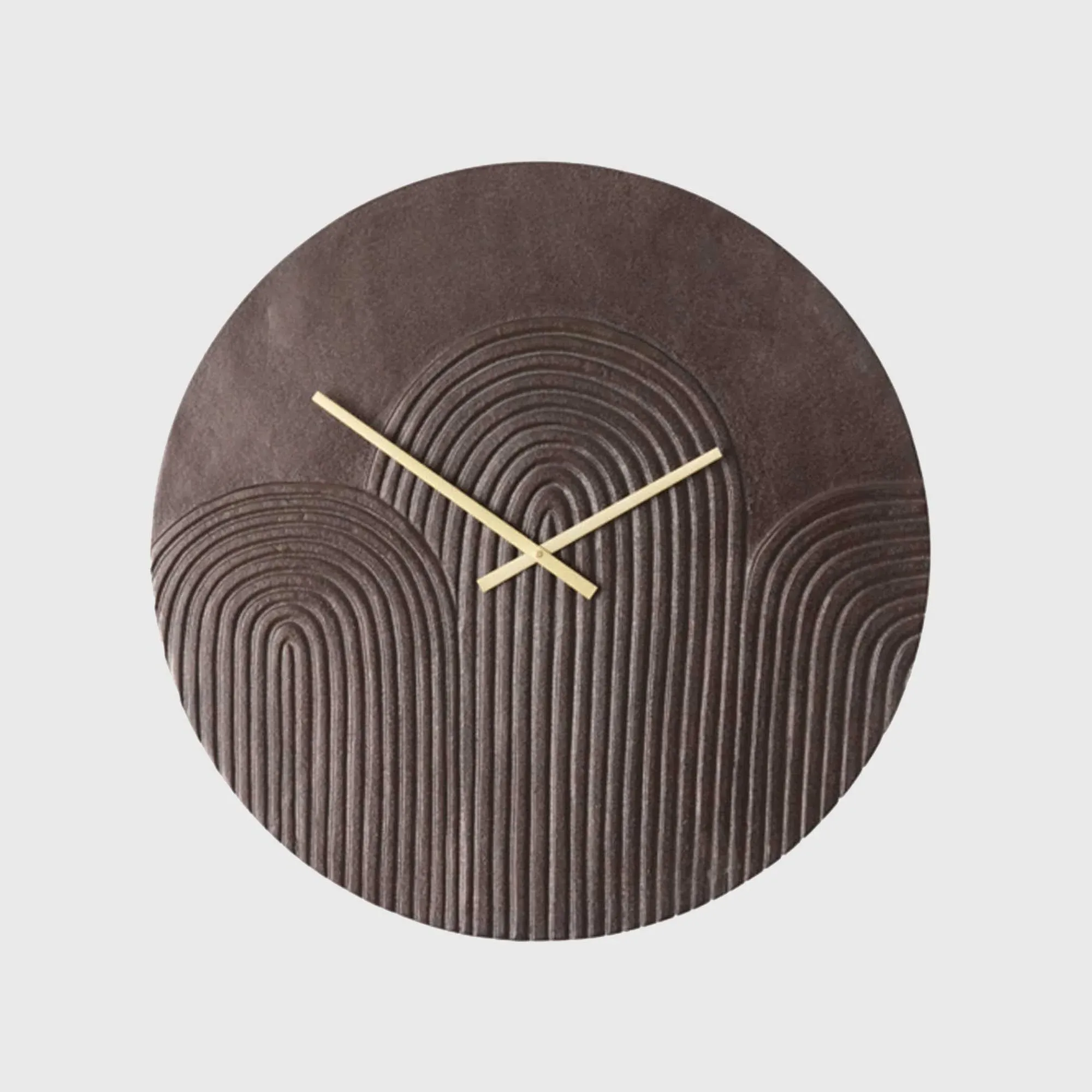 Round Wall Clock - Brown, Metal product