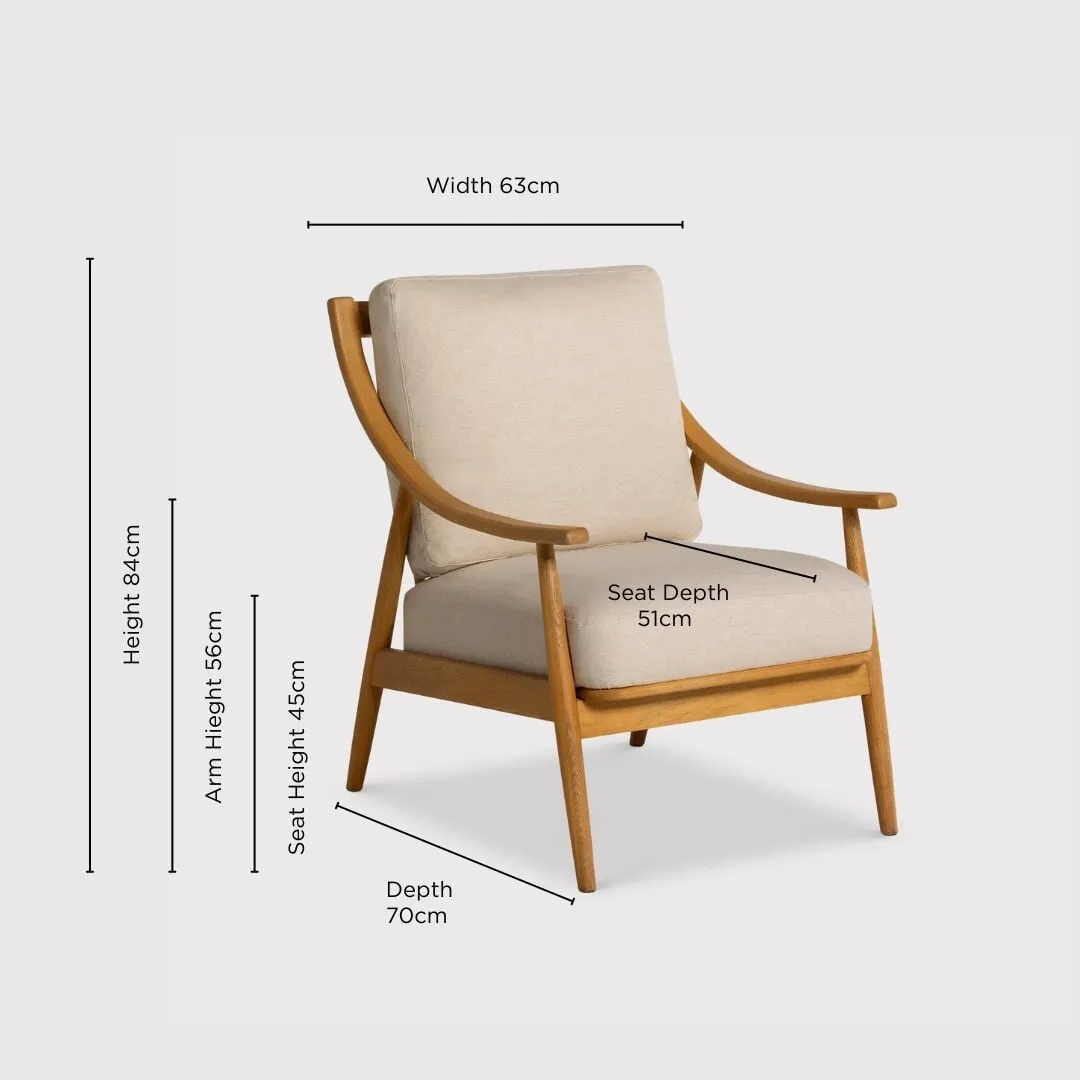 Runa Armchair - Neutral, Fabric