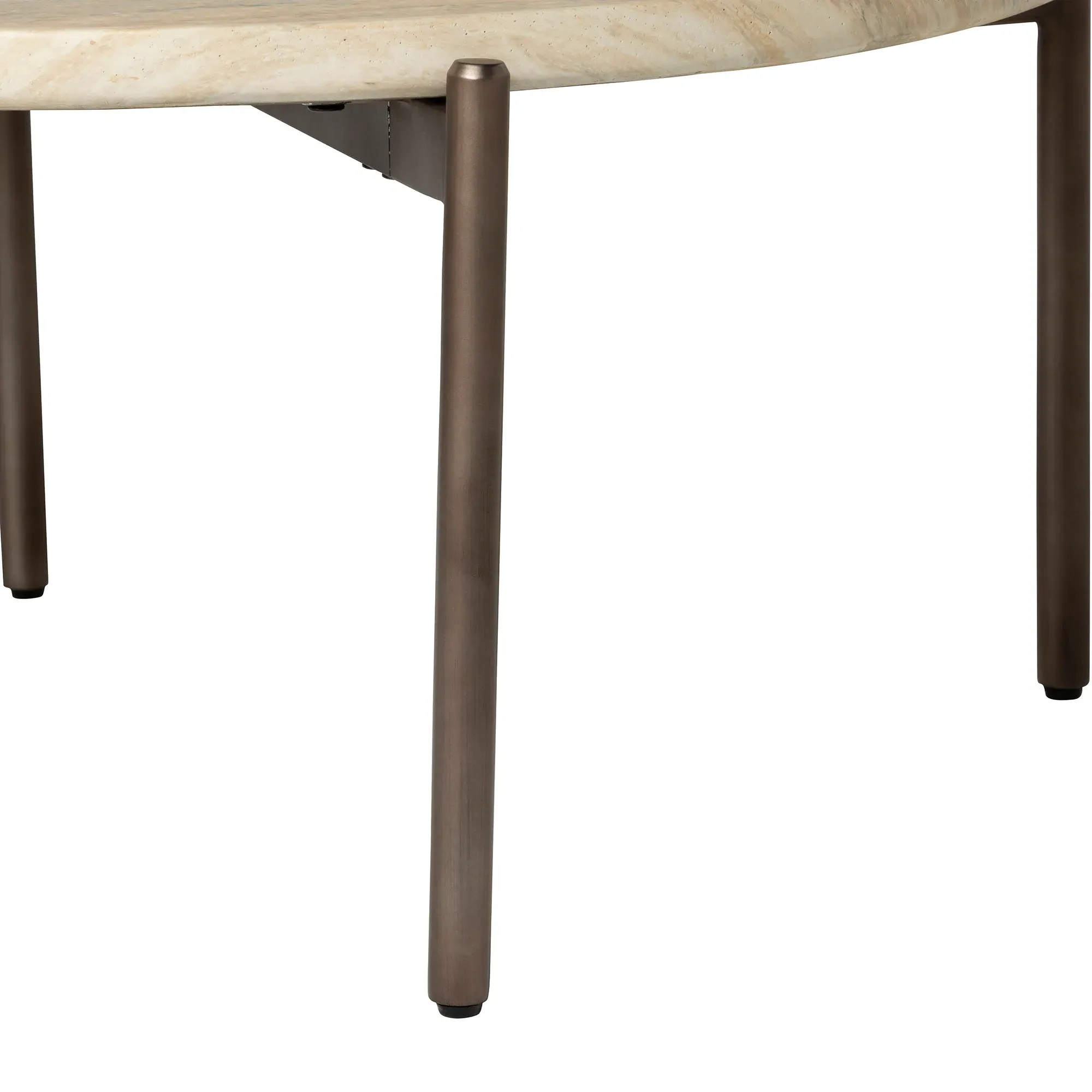Ryde Round Coffee Table - Neutral, Travertine