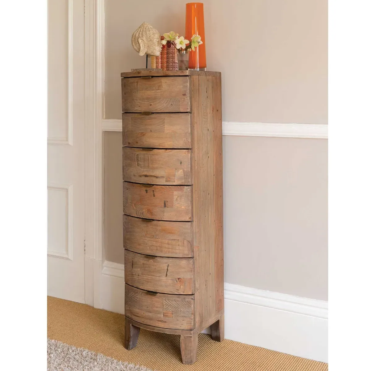 Rye 7 Drawer Tall Chest - Brown, Reclaimed Wood