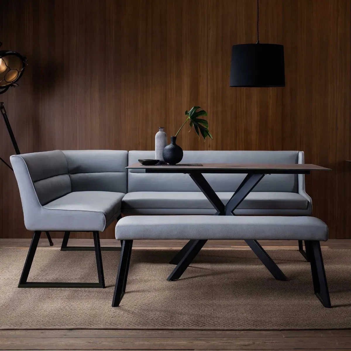 Ryker Low Bench - Grey, Steel