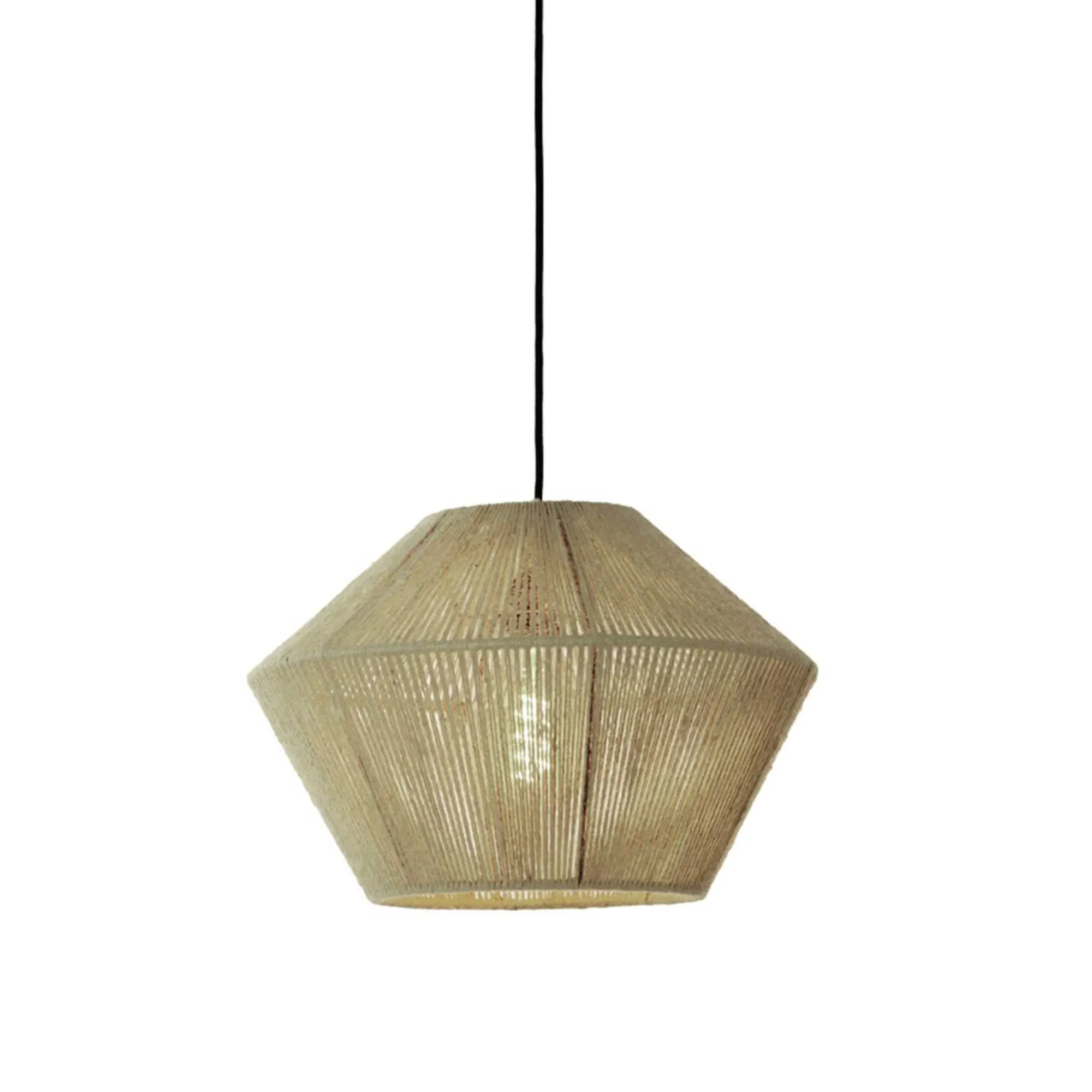Sage Jute Pendant Light - Green, Metal