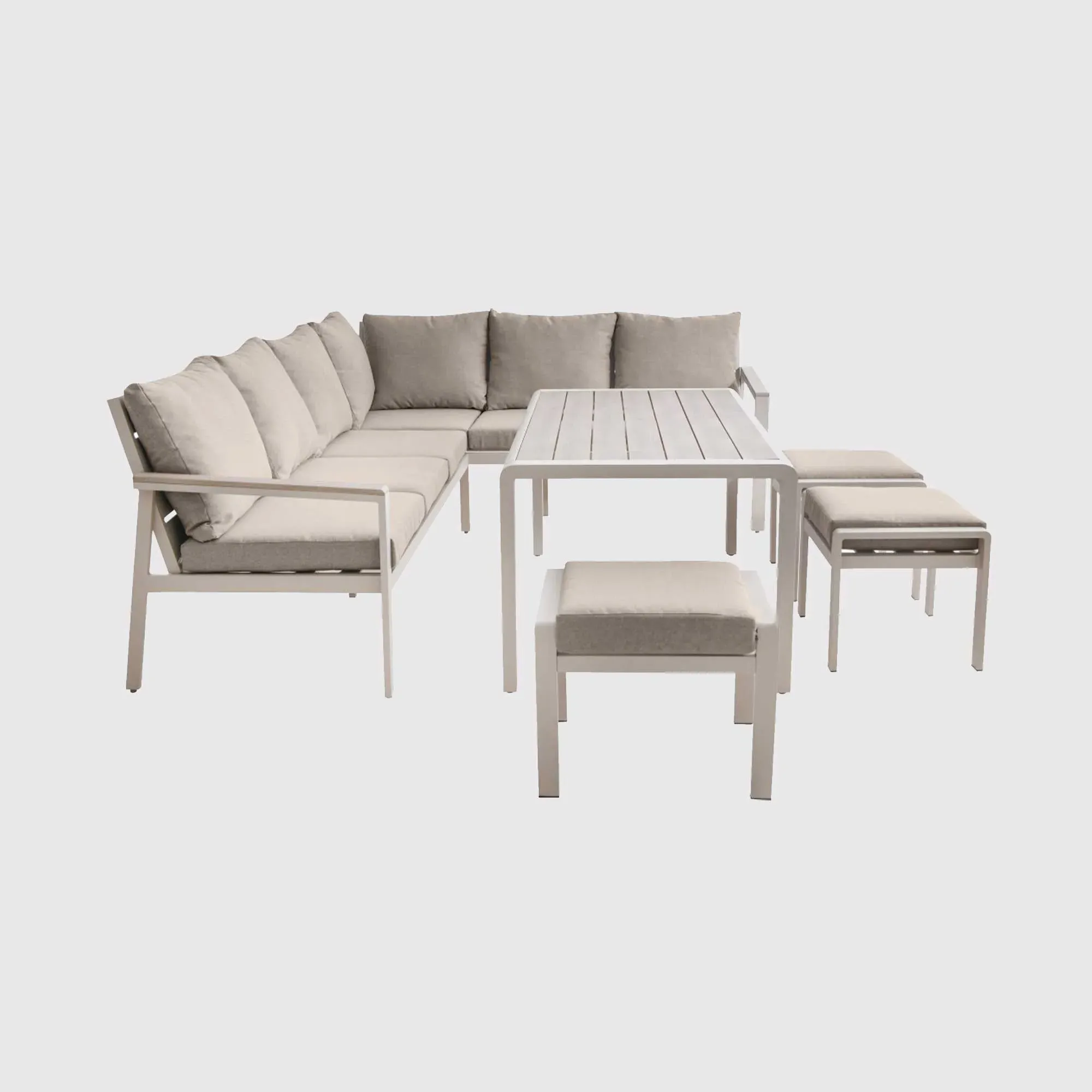 San Blas Corner 9 Seating Set - Grey, Aluminium
