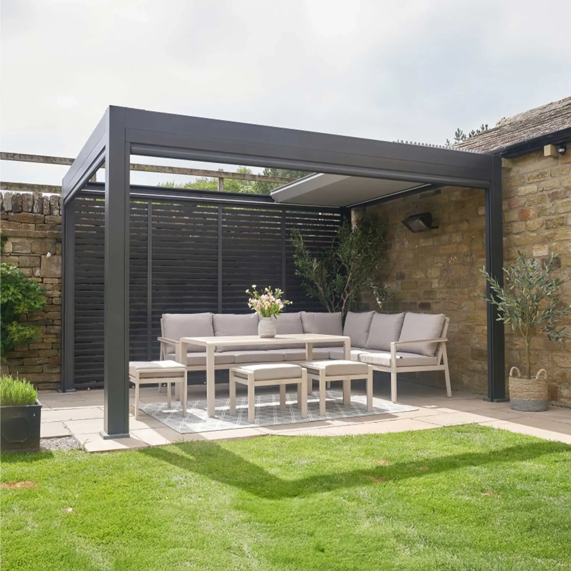 San Blas Corner 9 Seating Set - Grey, Aluminium image