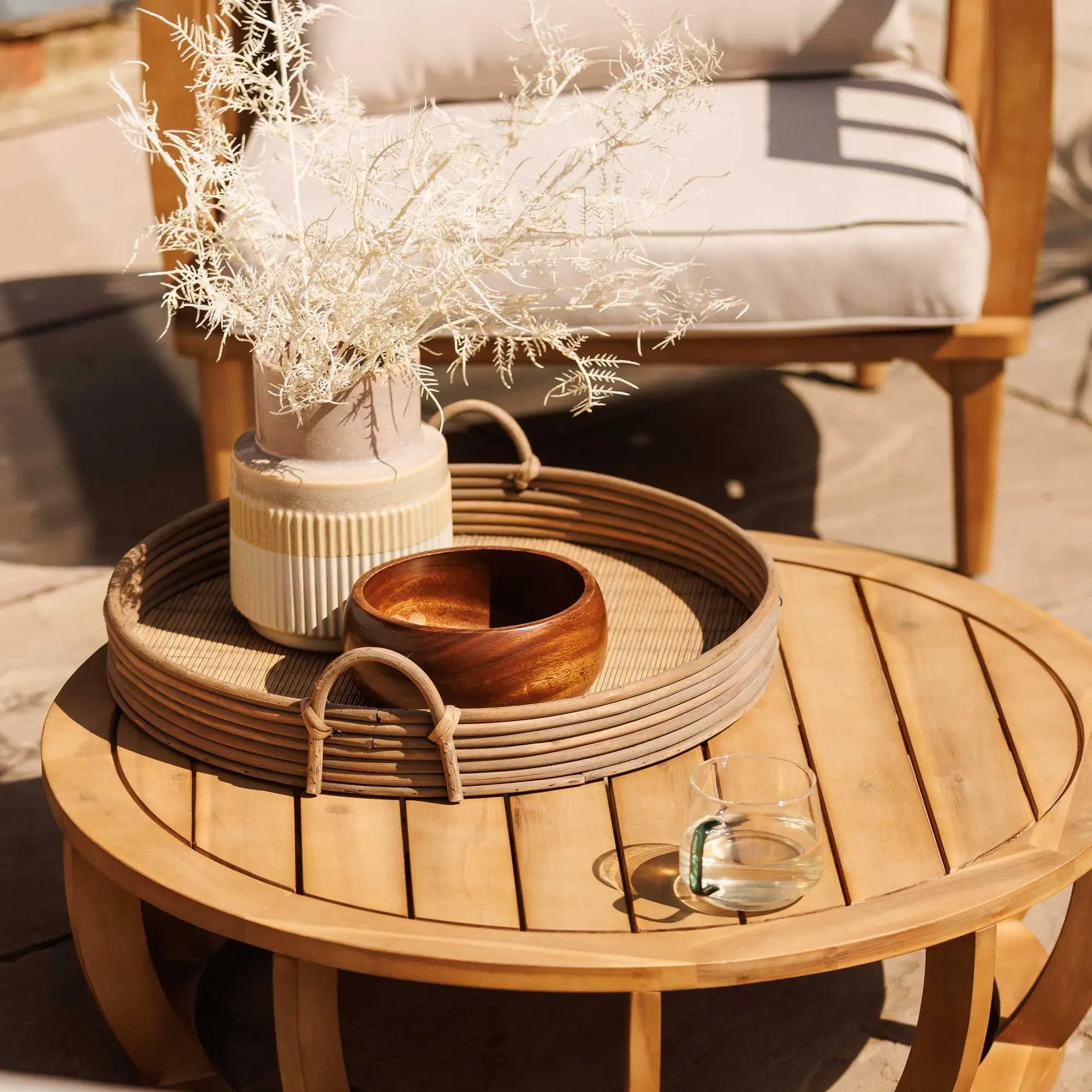 San Marino Lounge Set - Grey, Acacia Wood