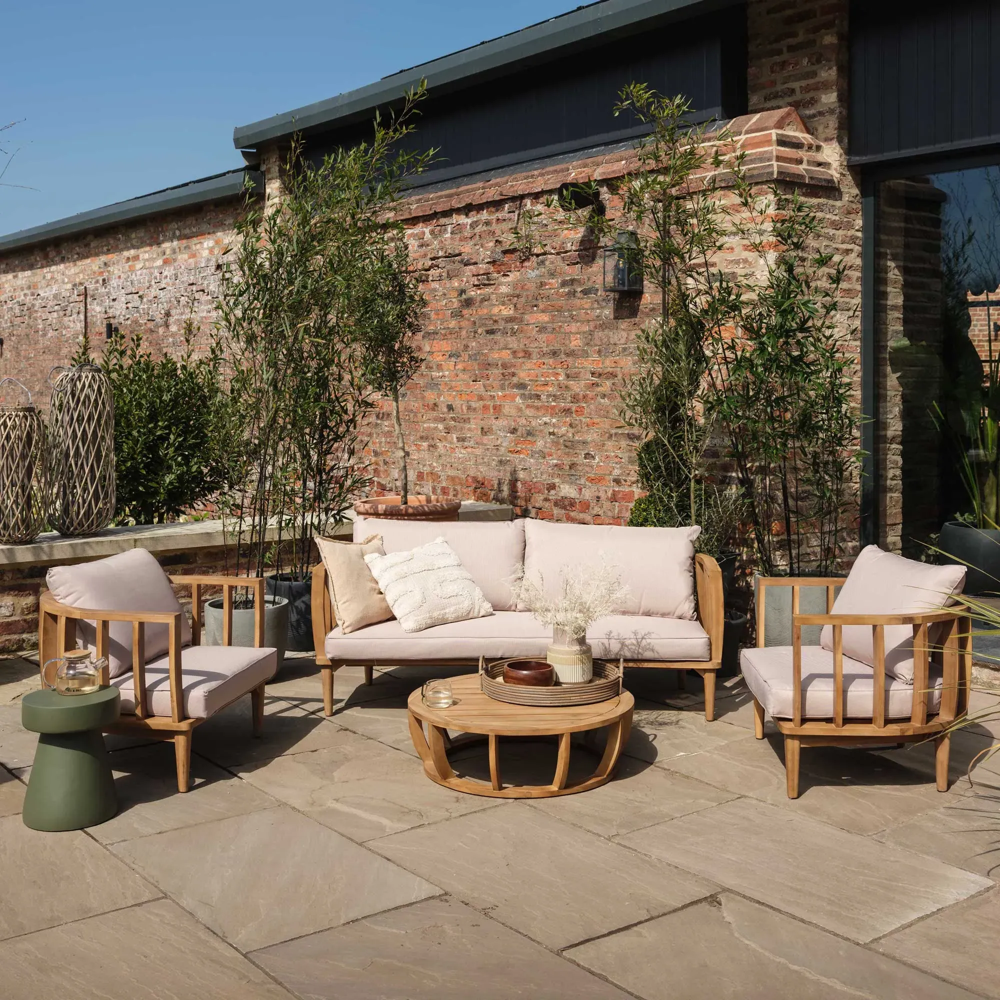 San Marino Lounge Set - Grey, Acacia Wood image