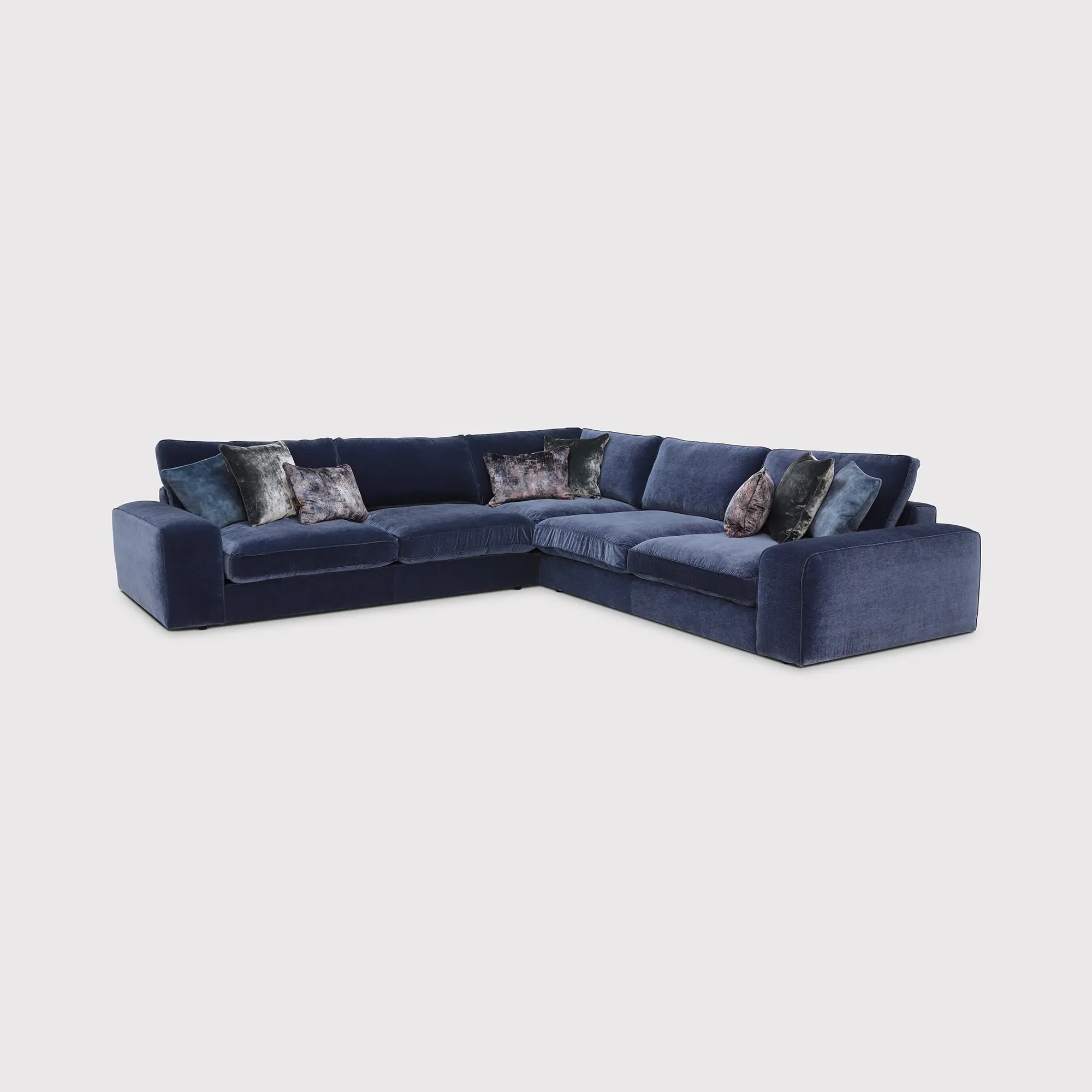 Sasha Large Corner Sofa - Blue, Fabric