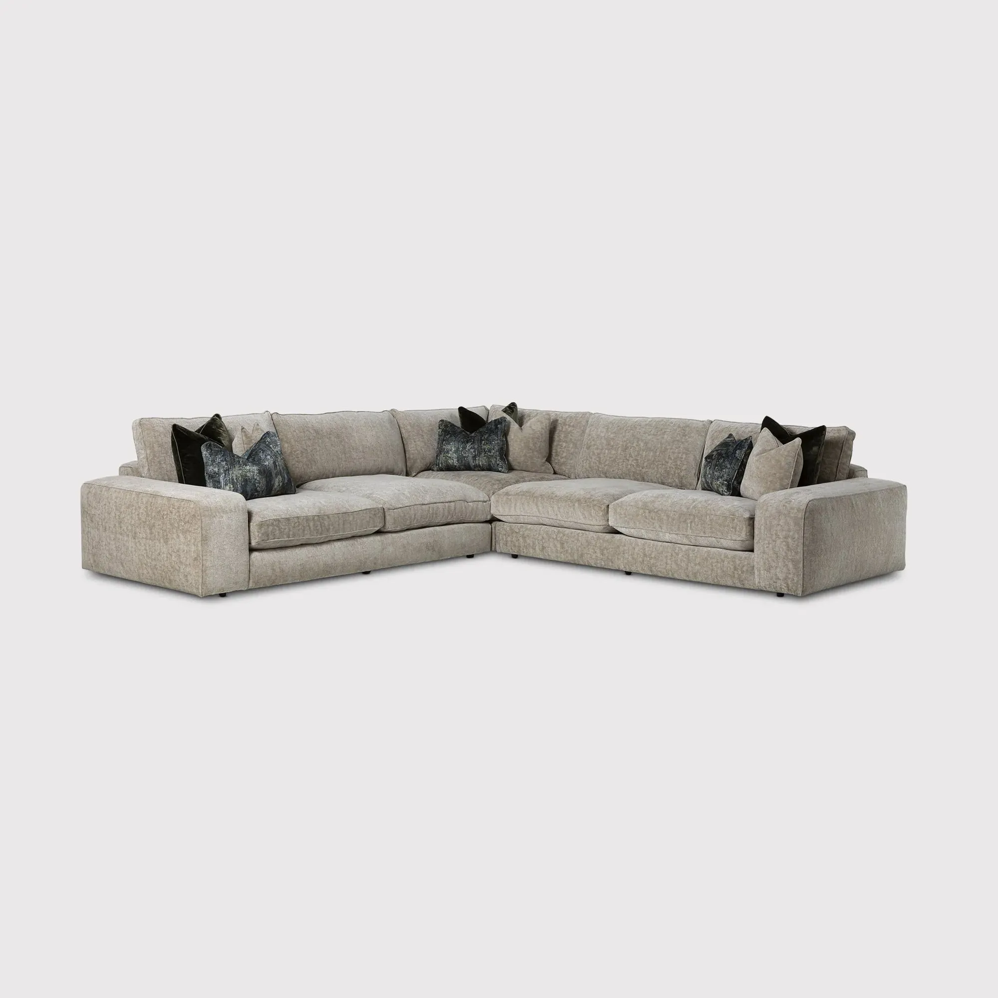 Sasha Large Corner Sofa - Neutral, Fabric