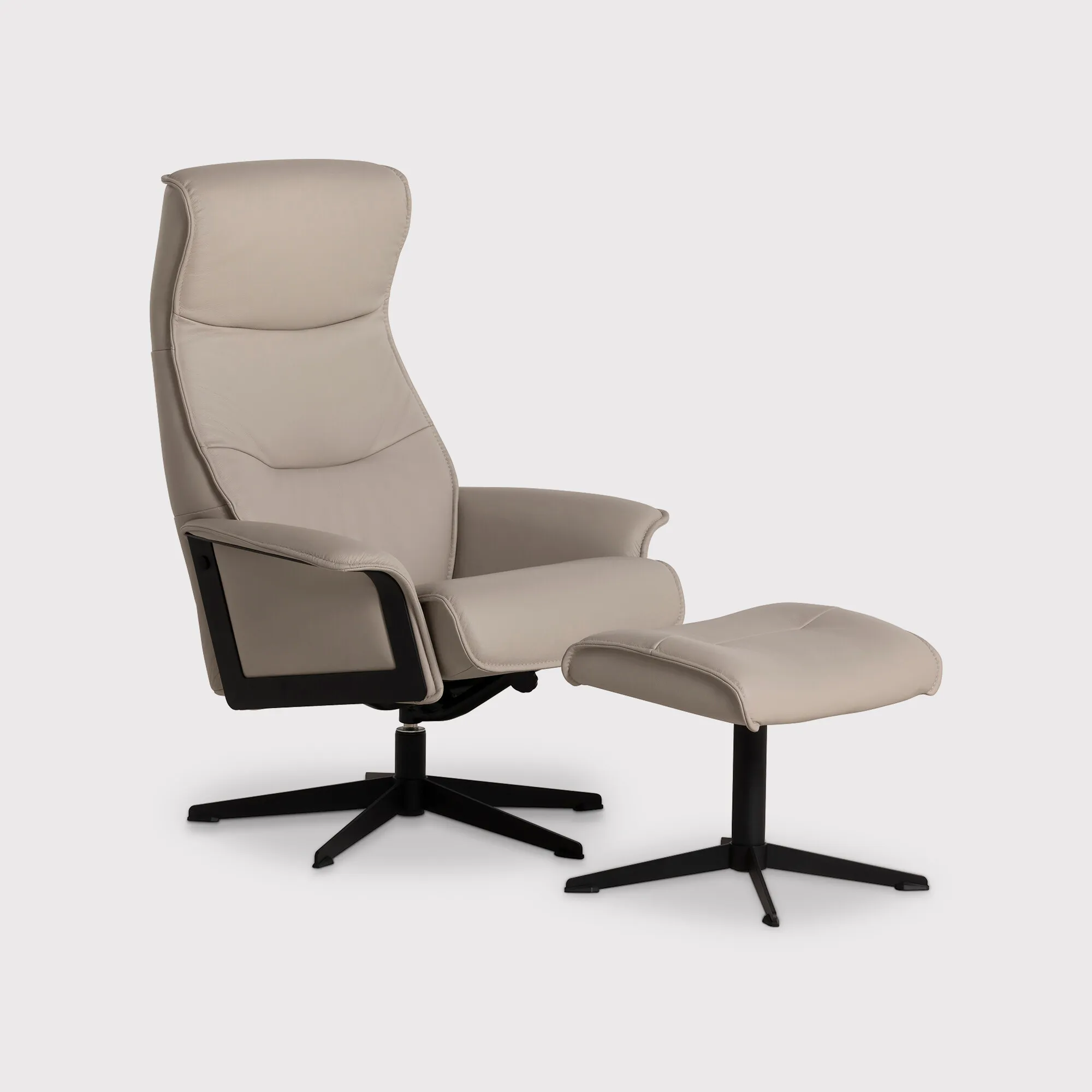 Scandi 1000 Armchair with Footstool - White, Leather image