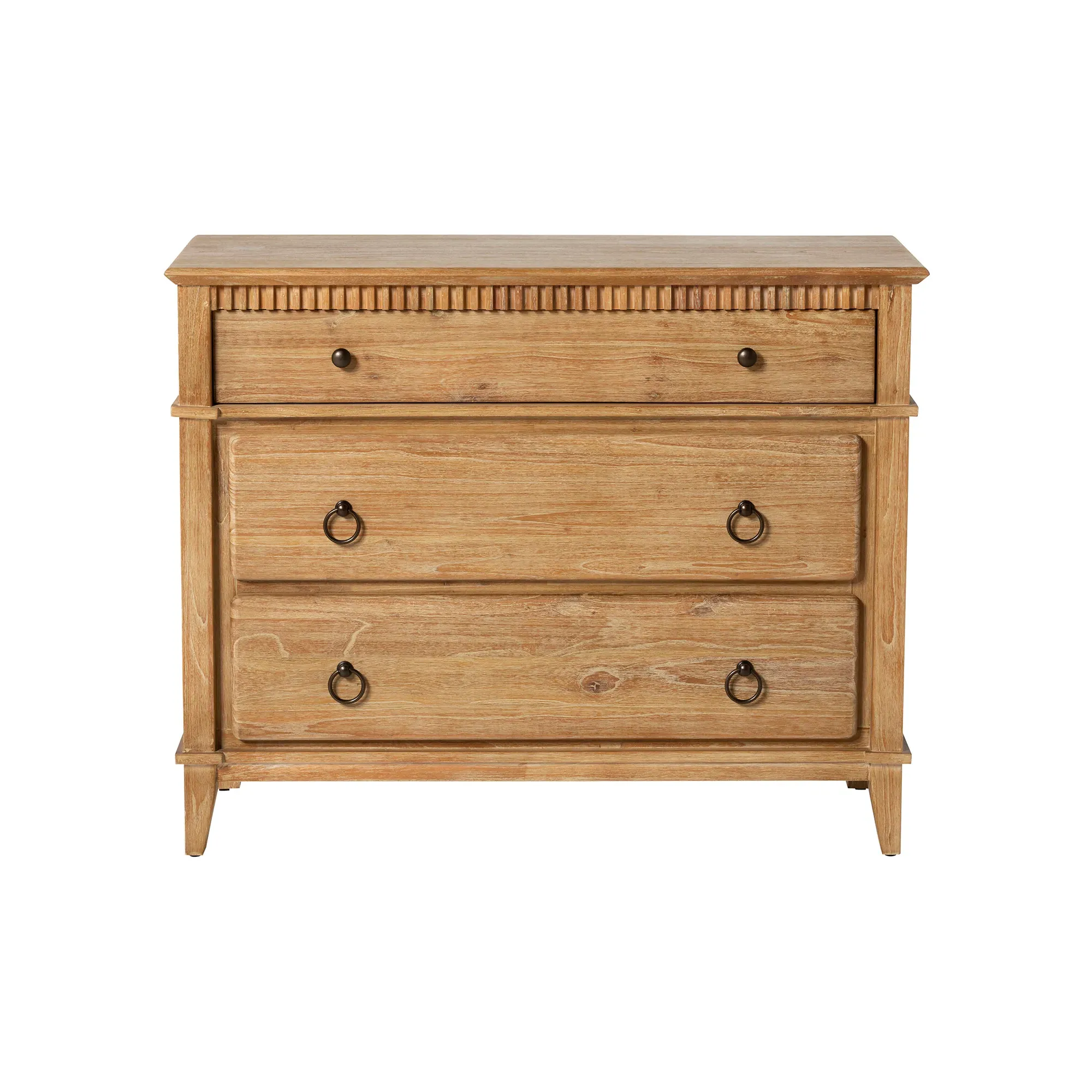 Selene 3 Drawer Chest - Brown, Mindi Wood