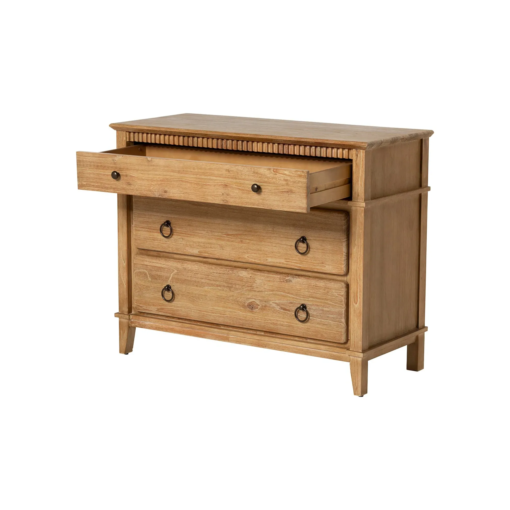 Selene 3 Drawer Chest - Brown, Mindi Wood