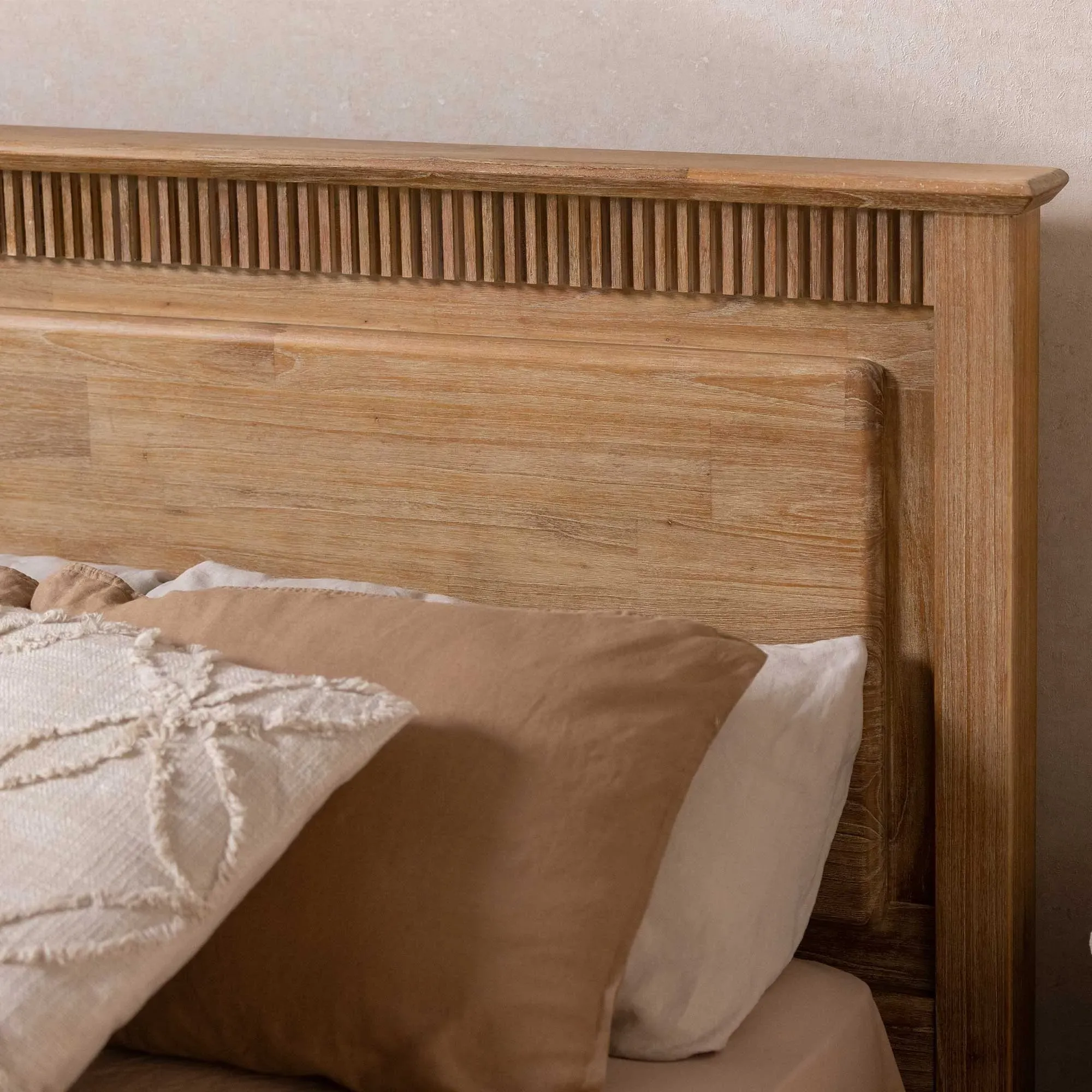 Selene King Size Bed Frame - Brown, Mindi Wood