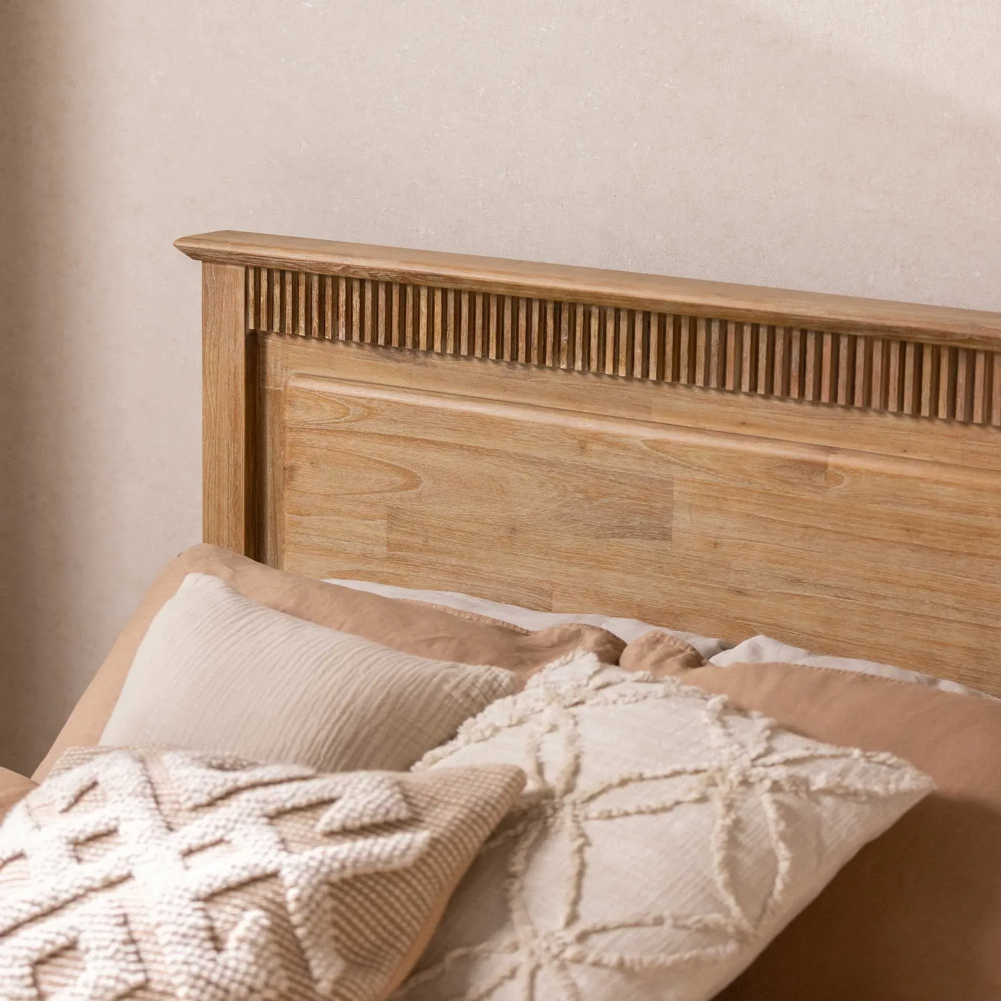 Selene King Size Bed Frame - Brown, Mindi Wood