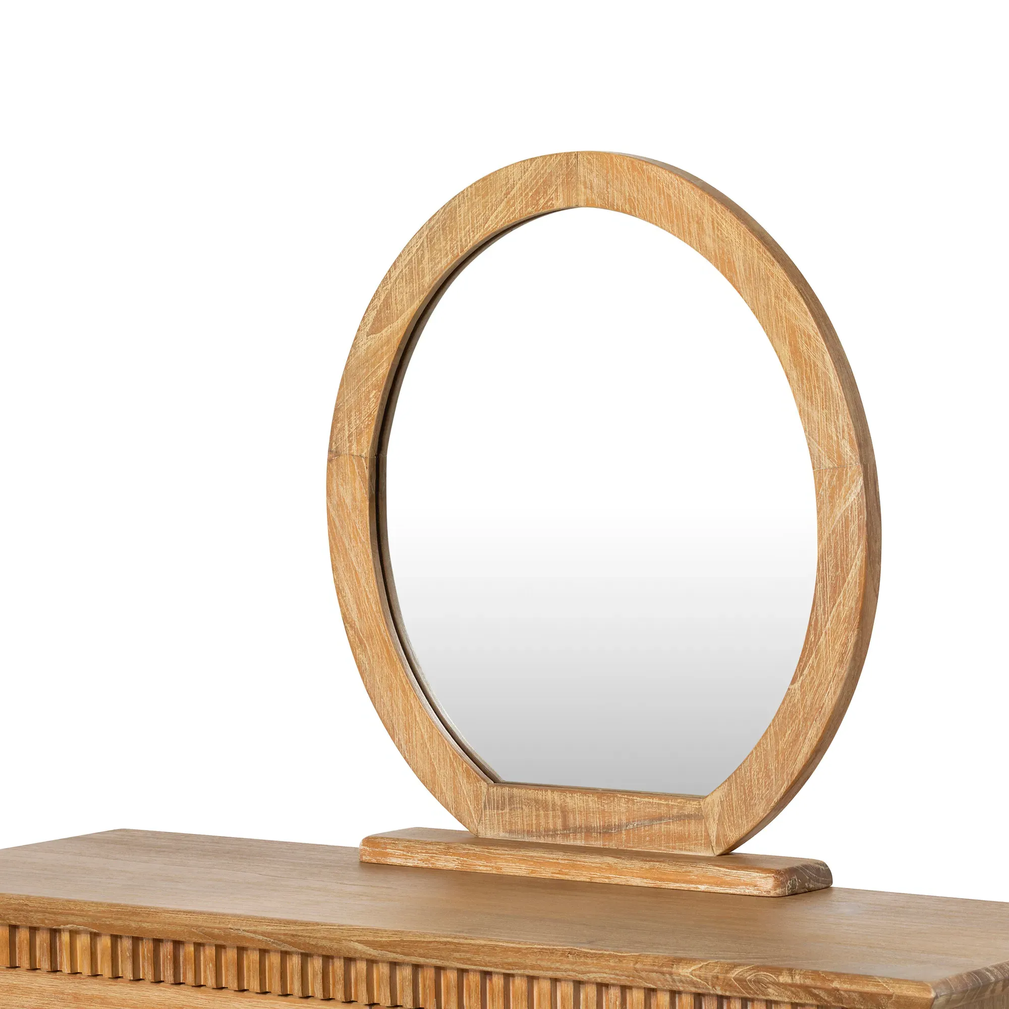 Selene Square Dressing Table with Mirror - Brown, Mindi Wood