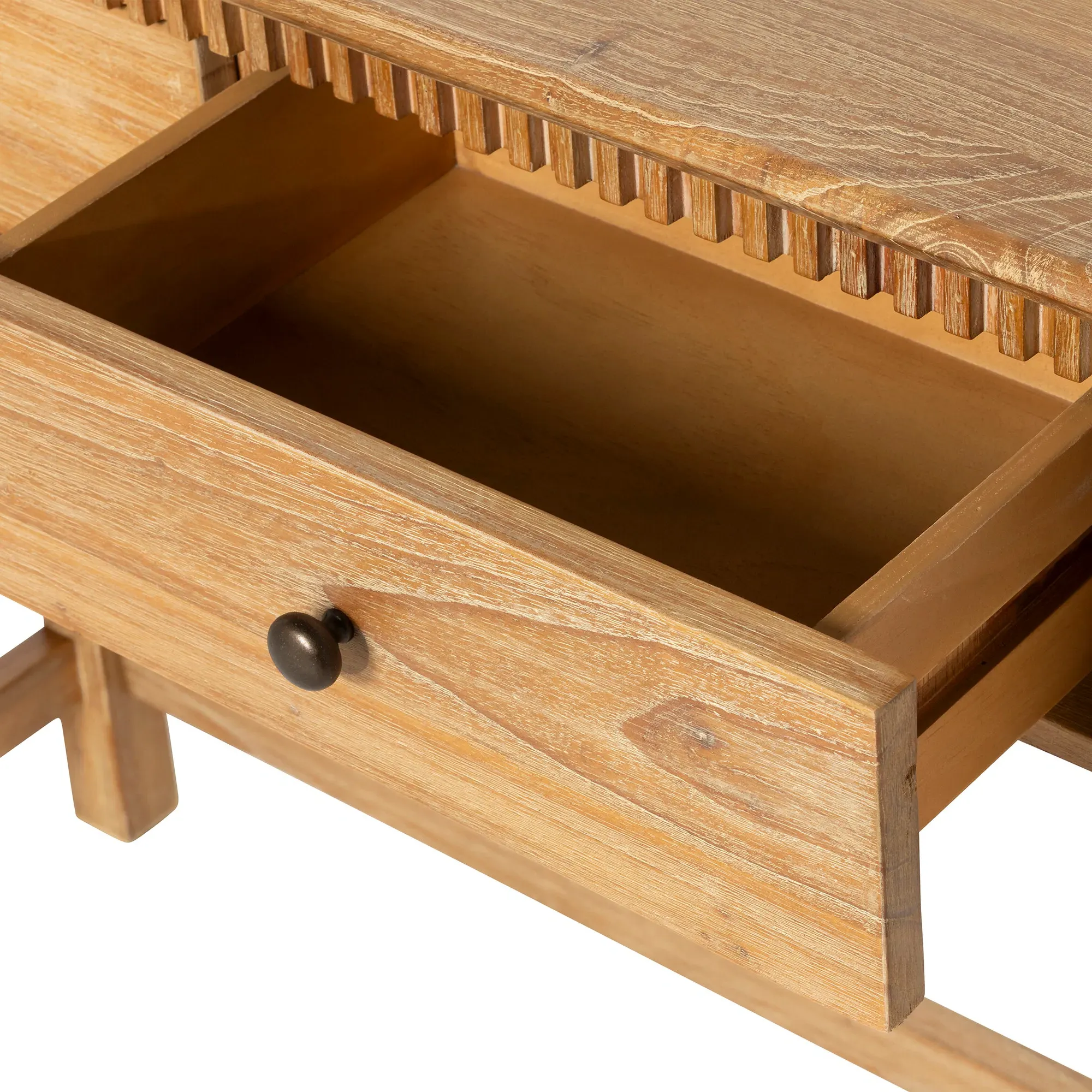 Selene Square Dressing Table with Mirror - Brown, Mindi Wood