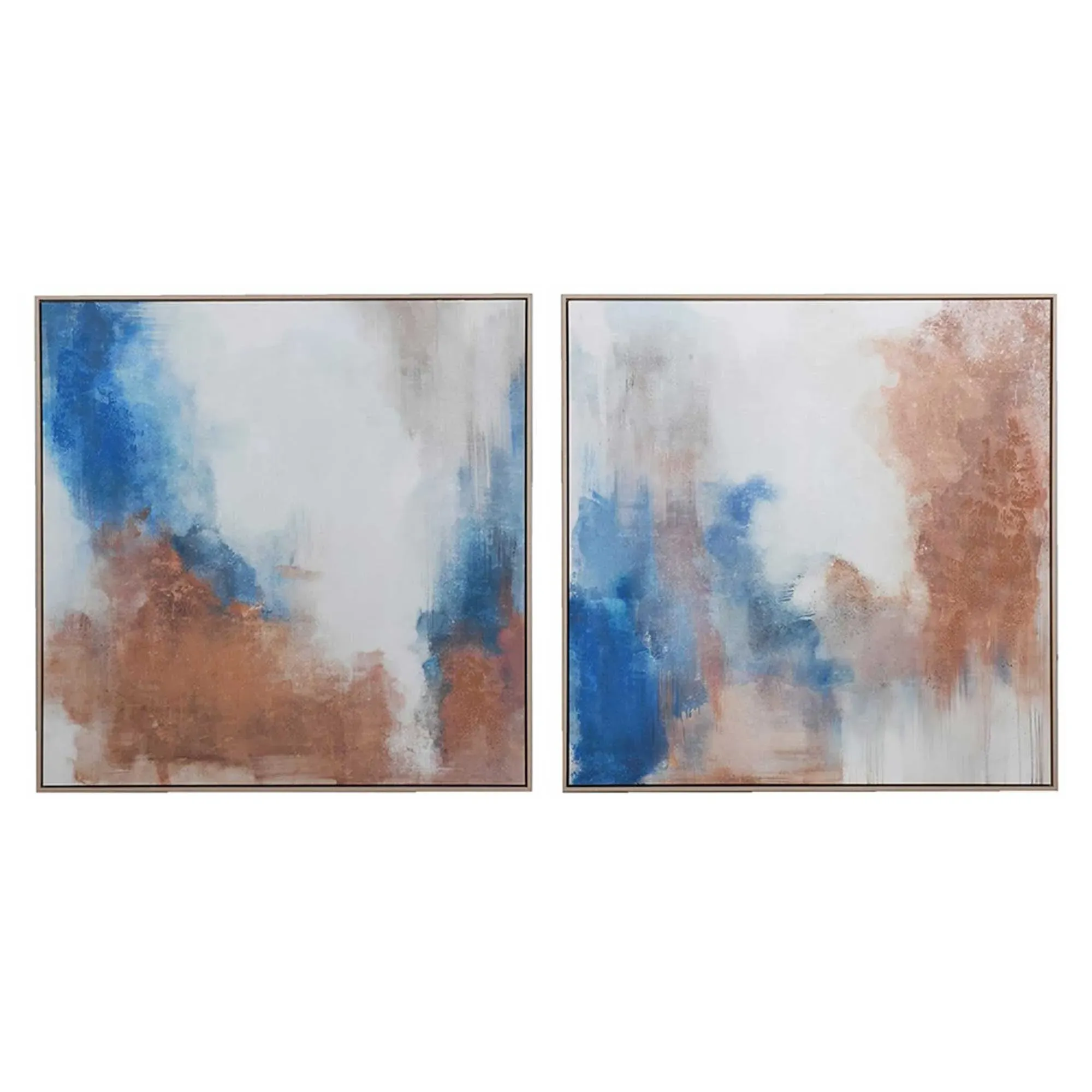 Set of 2 Blue Mood Square Framed Canvas Print
