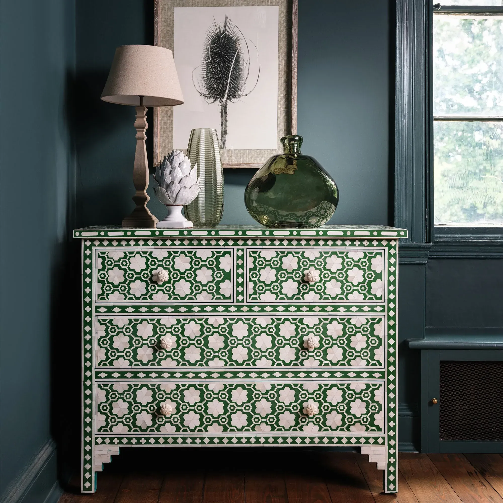 Set of 2 Poppy Prints - Grey Wood