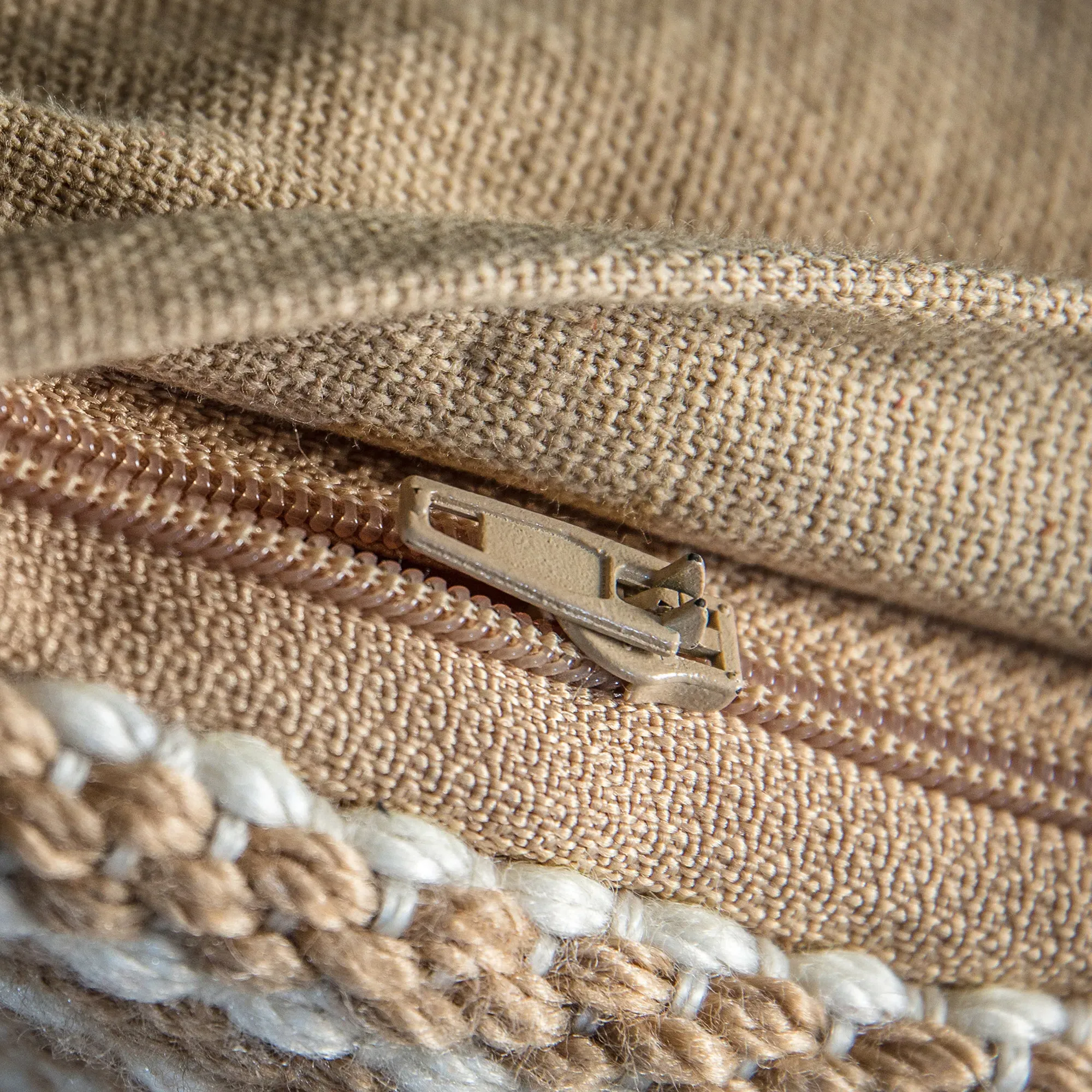 Siarra Square Cushion - Neutral, Polyester