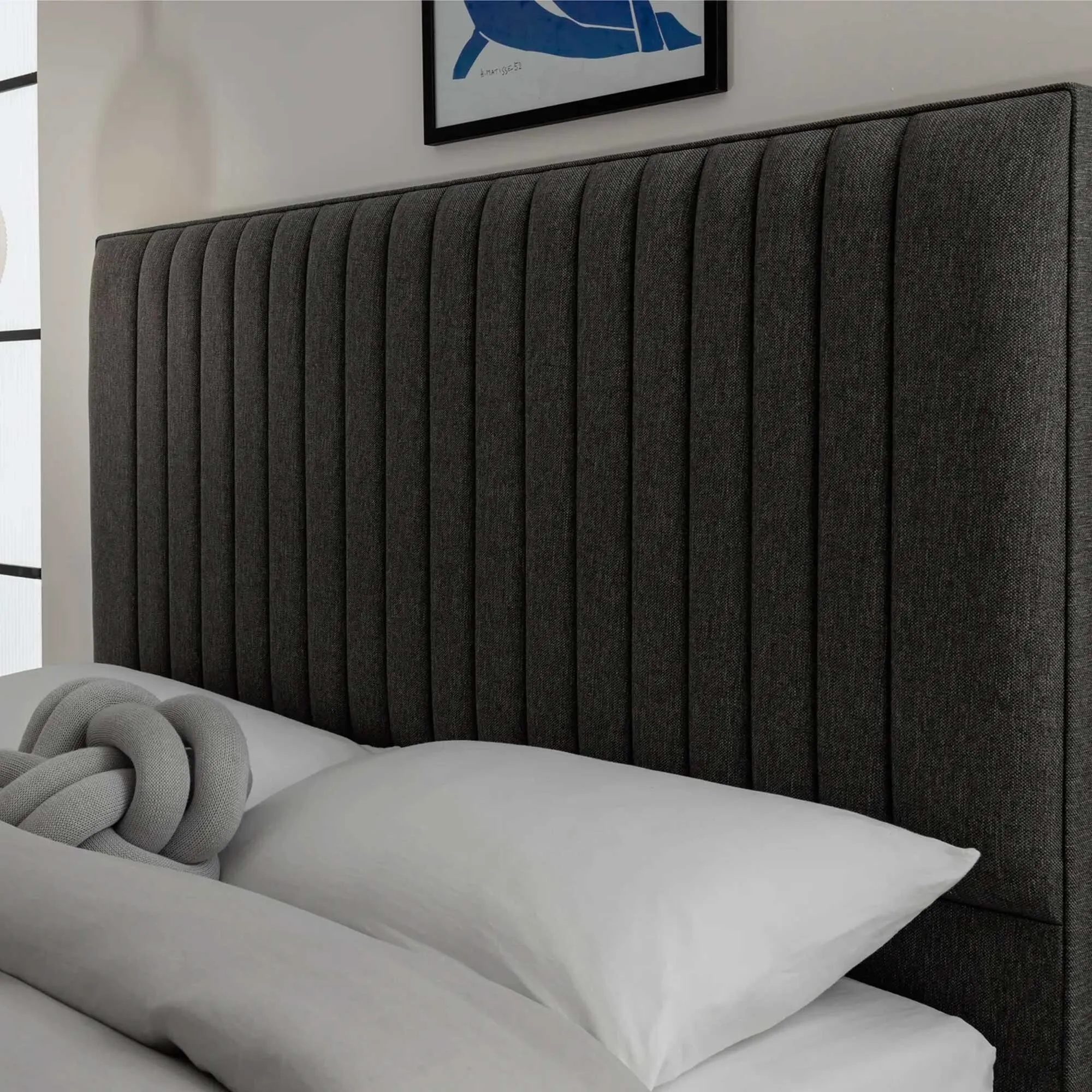 Simba Camden Double Ottoman Bed Frame - Grey, Fabric