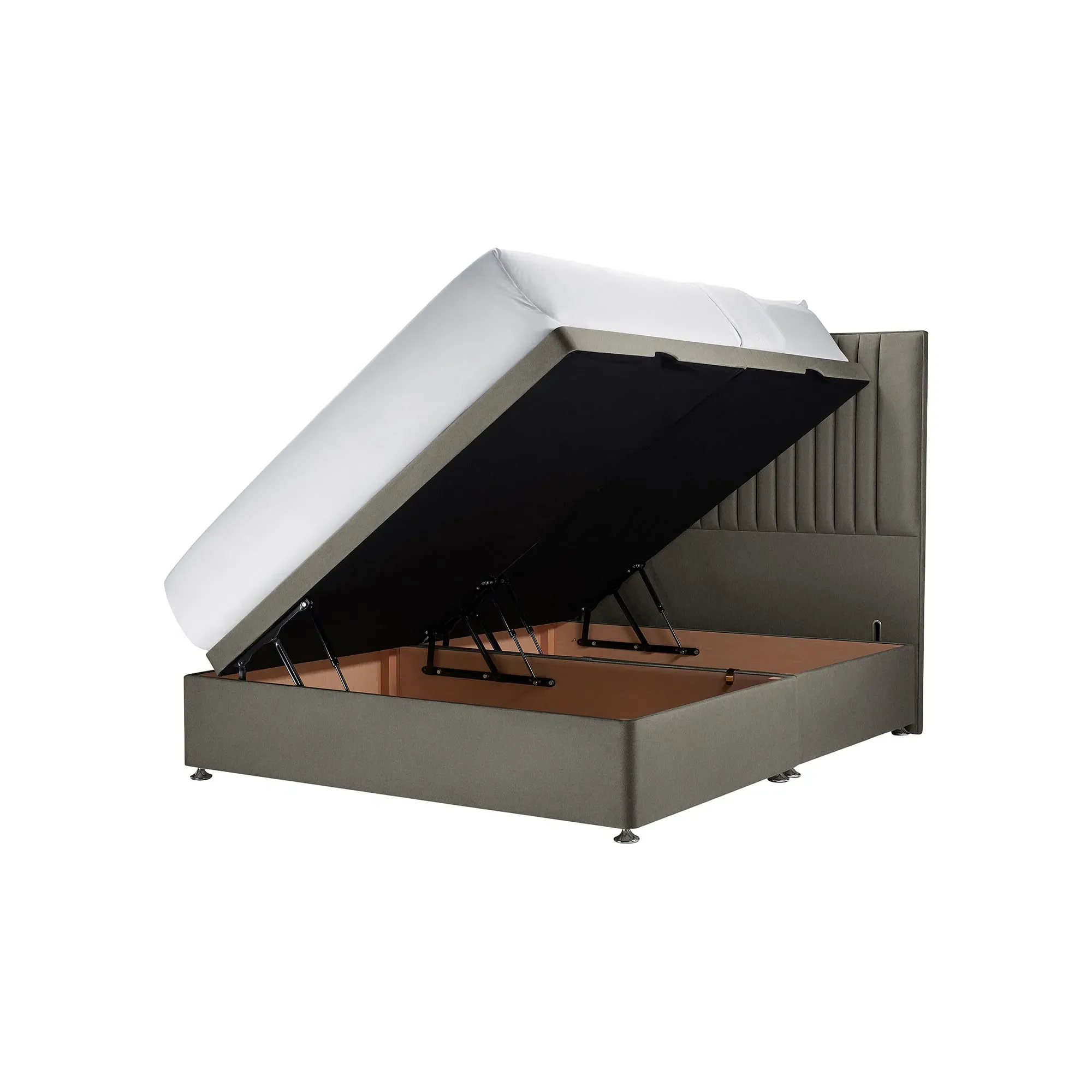 Simba Camden Double Ottoman Bed Frame - Grey, Fabric