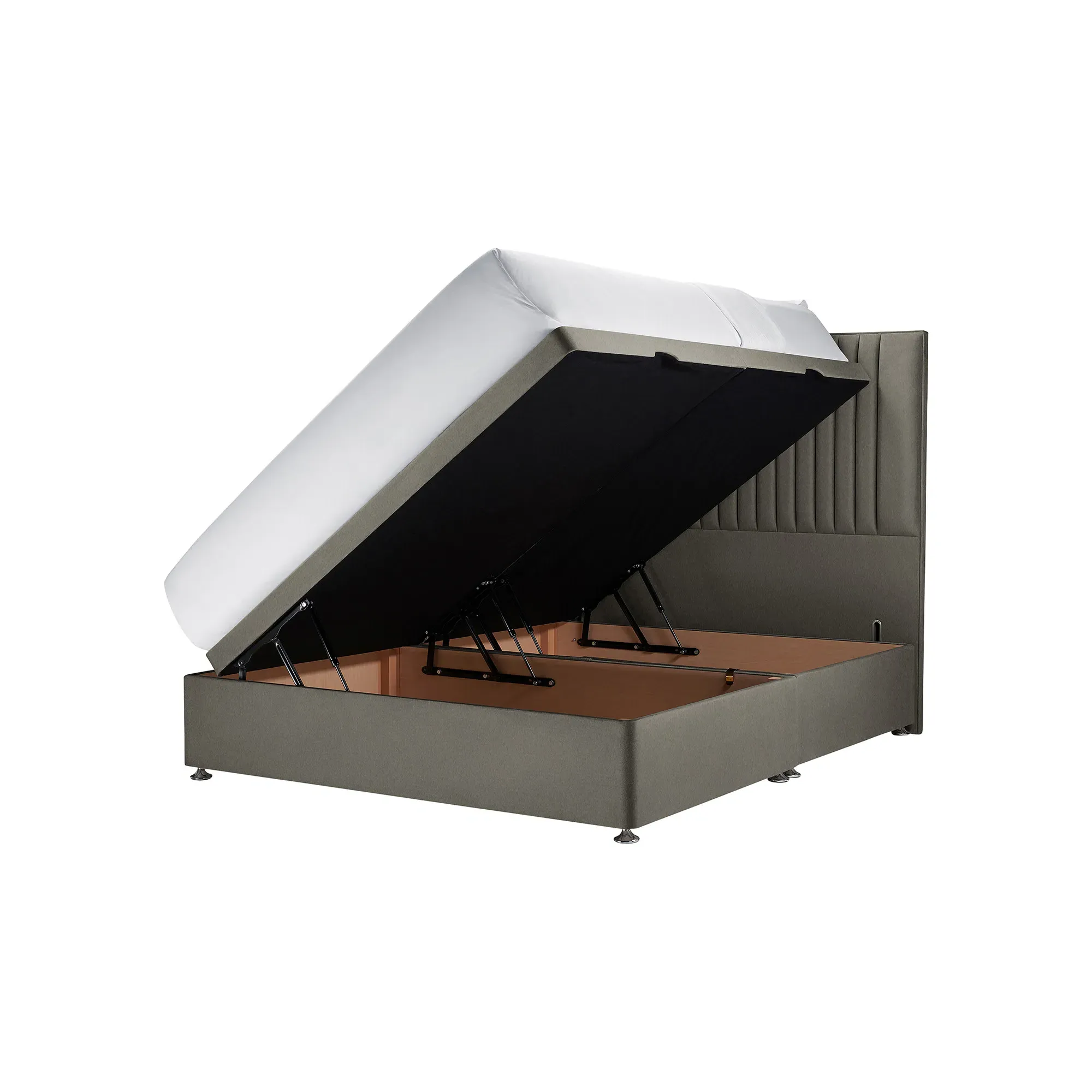 Simba Camden King Size Ottoman Bed Frame - Grey, Fabric