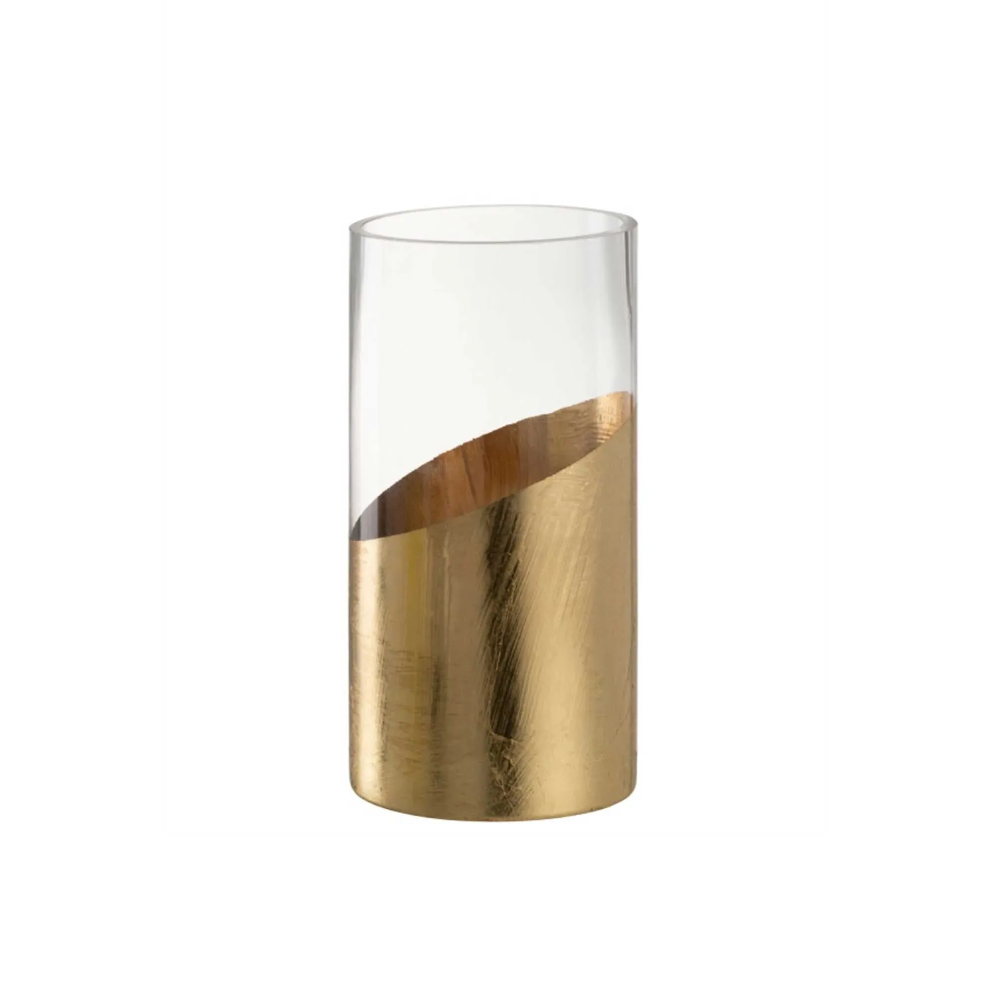 Small Glass Cylinder Hurricane - Gold image