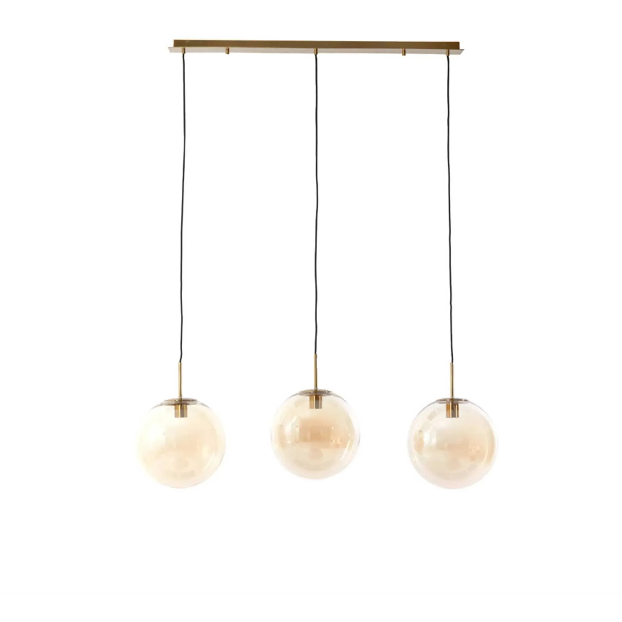 Smoked Amber Glass Diner Light - Gold