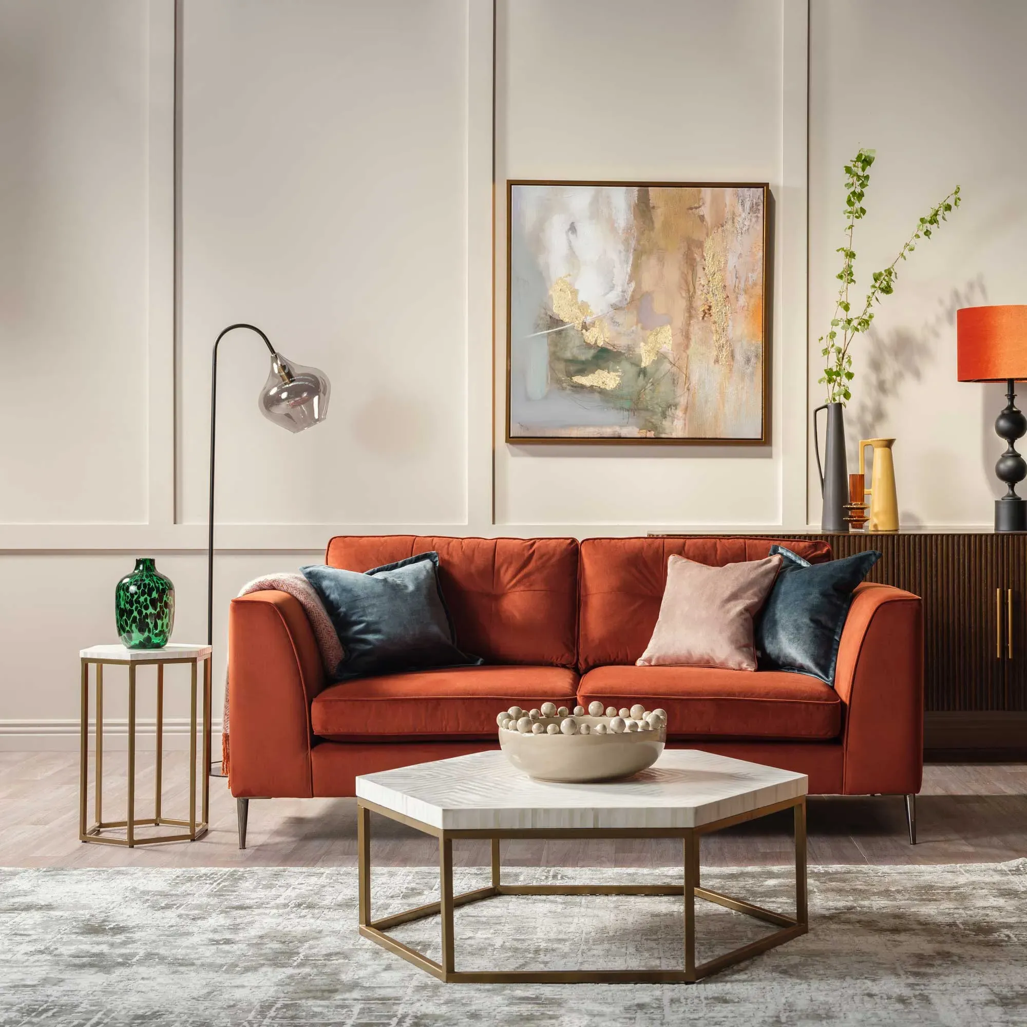 Smoked Drop Glass Lamp - Black, Metal