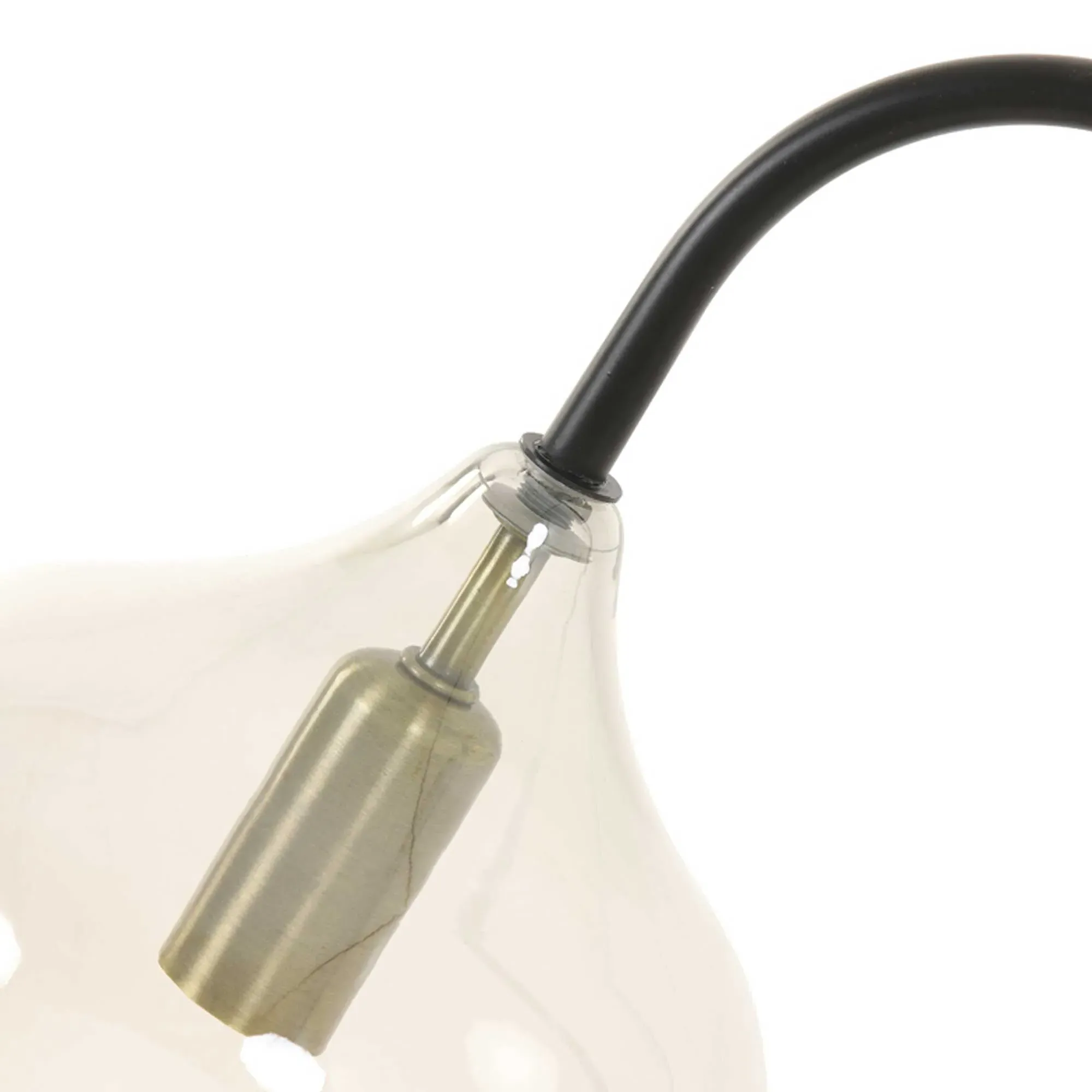 Smoked Drop Glass Lamp - Black, Metal